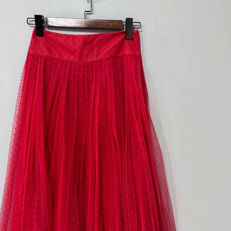 Dior Red Tulle Skirt by Dior-2505 Size 34" / US 12 / IT 48 - 2 Thumbnail