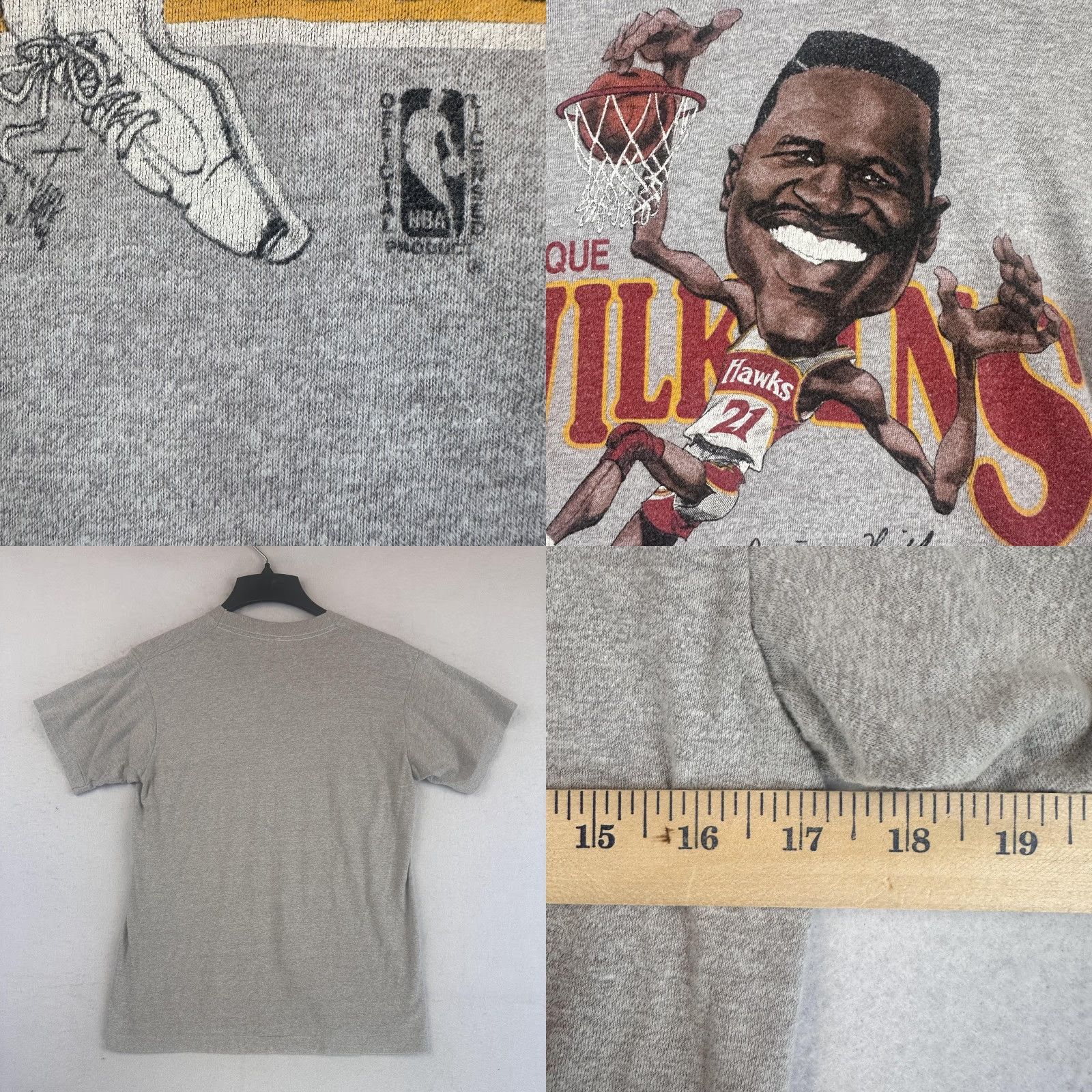 Vintage VINTAGE Dominique Wilkins Atlanta Hawks Big Head Graphic Mens XS Salem 80s/90s Shirt Small? Size US XS / EU 42 / 0 - 8 Thumbnail