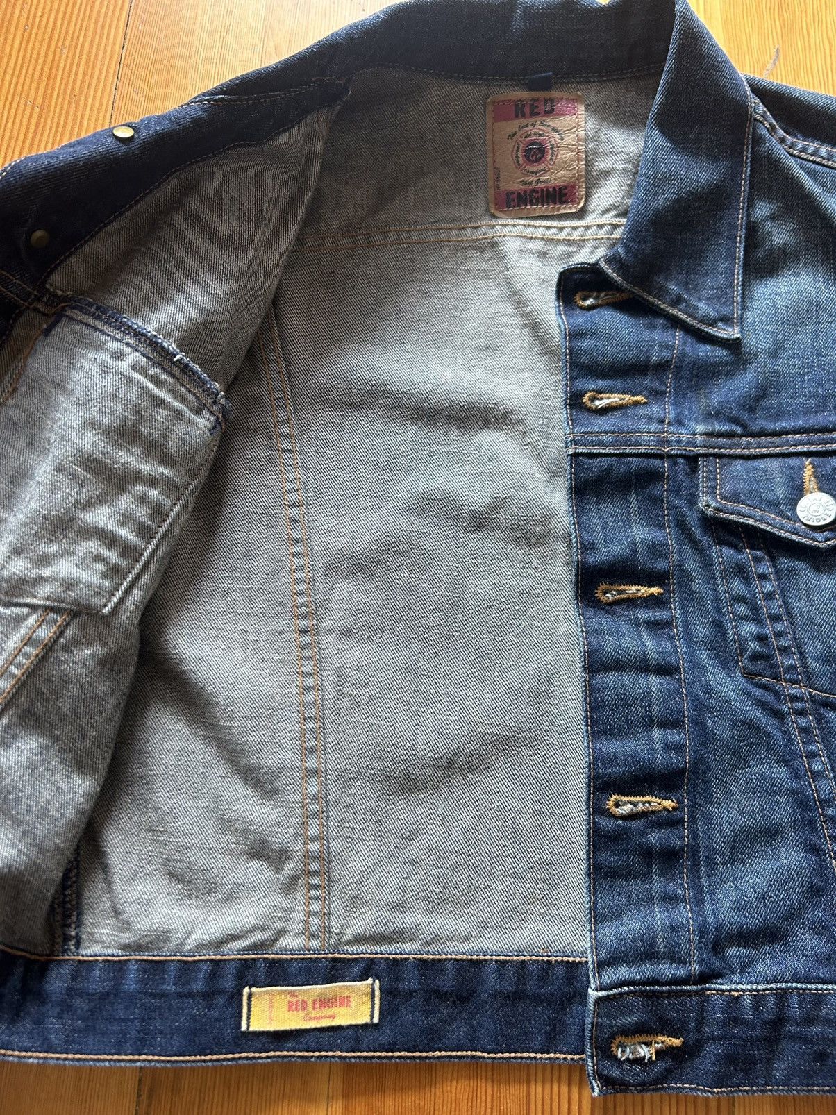 Other Cropped Vintage Red Engine Demin Jacket Size M / US 6-8 / IT 42-44 - 2 Thumbnail