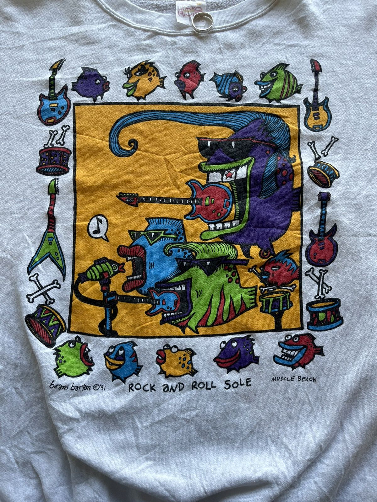 Vintage Vtg Rock and Roll Sole Artwork 91’s Design by Beans Barton Size US XL / EU 56 / 4 - 4 Thumbnail