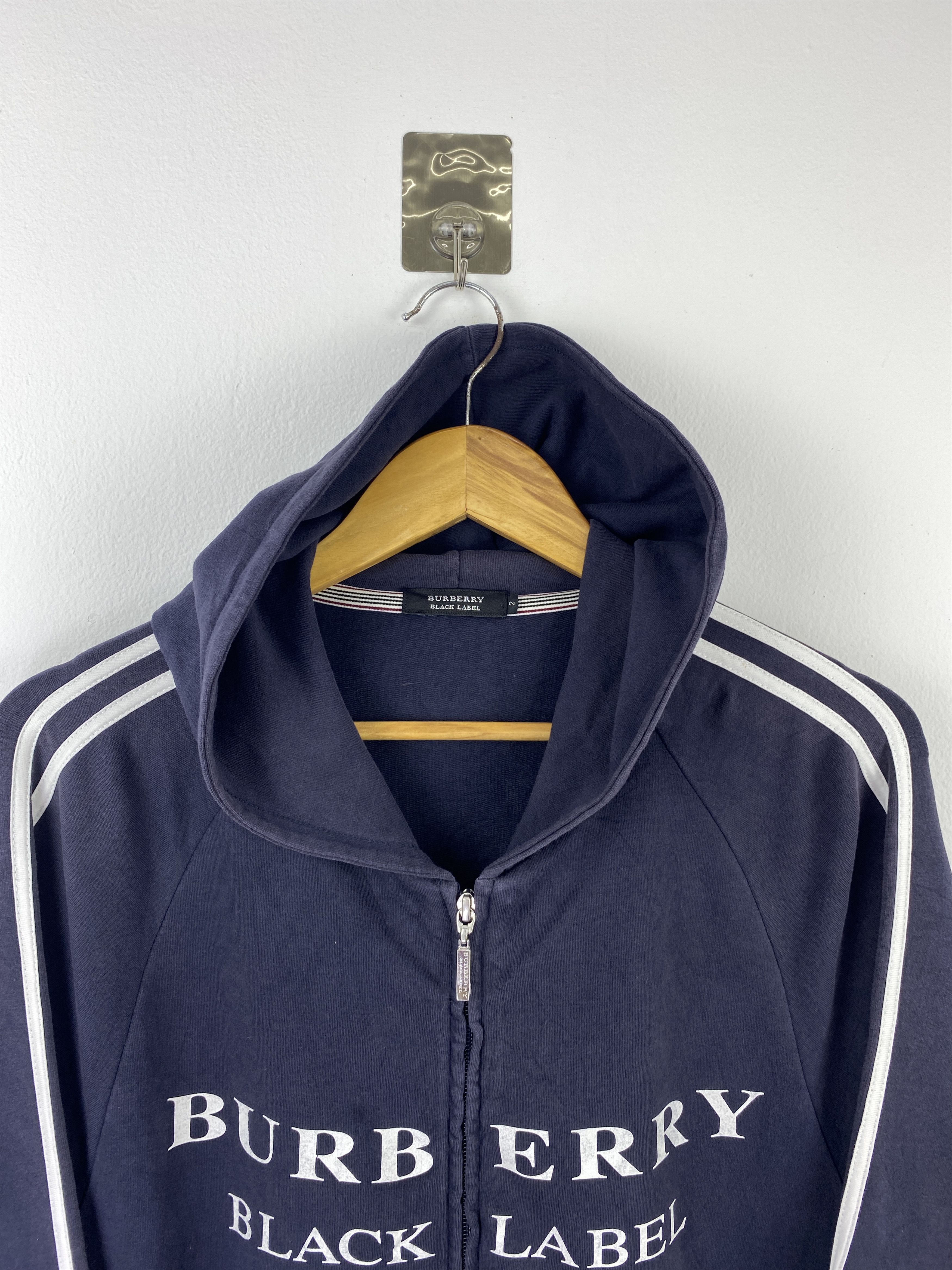 Burberry Vintage Burberry Black Label Wording Zip Up Hoodie SH0415 Size US M / EU 48-50 / 2 - 3 Thumbnail