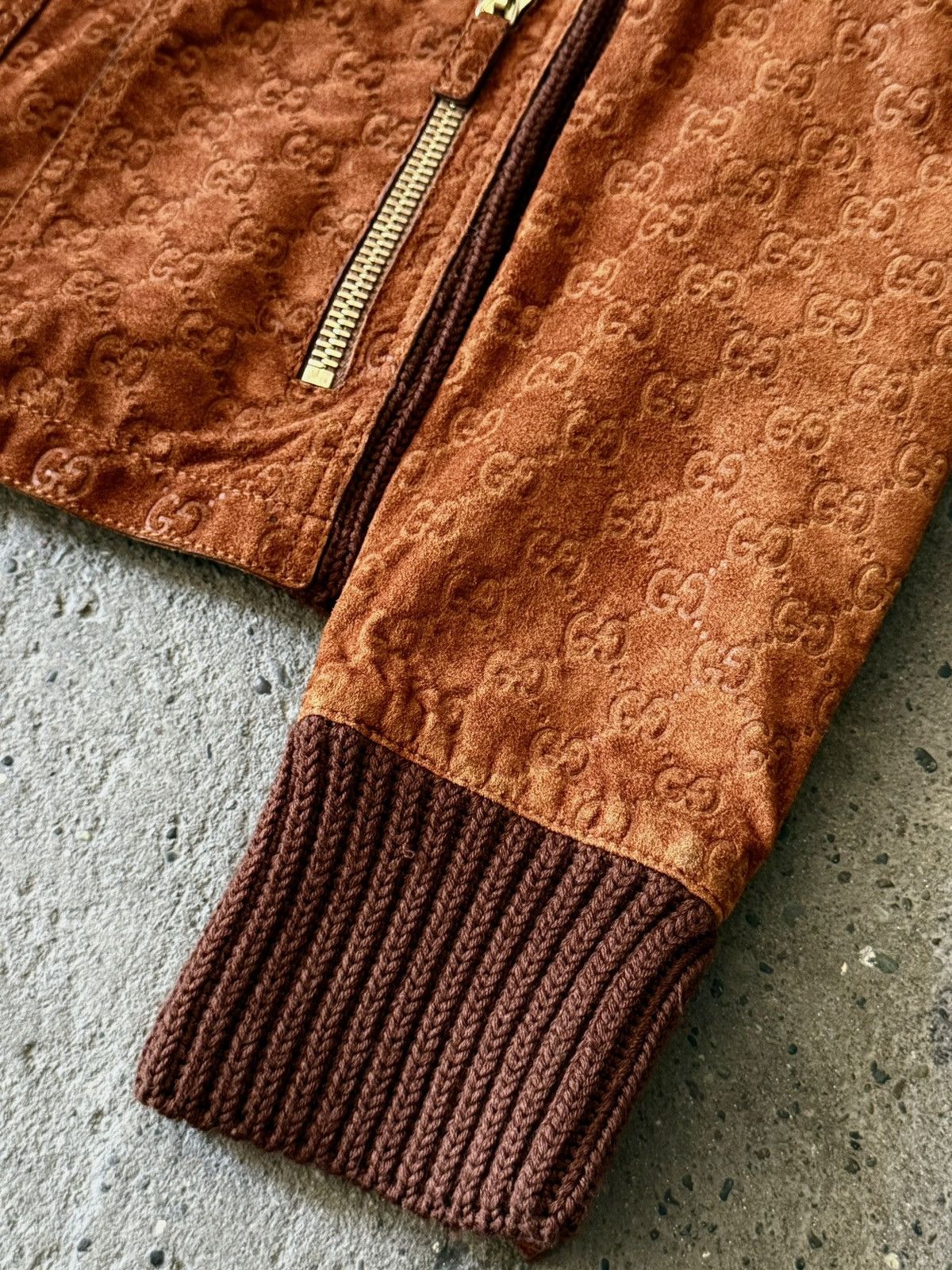 Gucci × Tom Ford Archive Gucci - Tom Ford Suede / Knit - Monogram Jacket Size S / US 4 / IT 40 - 2 Thumbnail