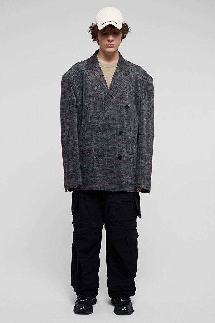 Balenciaga Balenciaga Double Breasted Engineered Blazer Size US XL / EU 56 / 4 - 1 Thumbnail