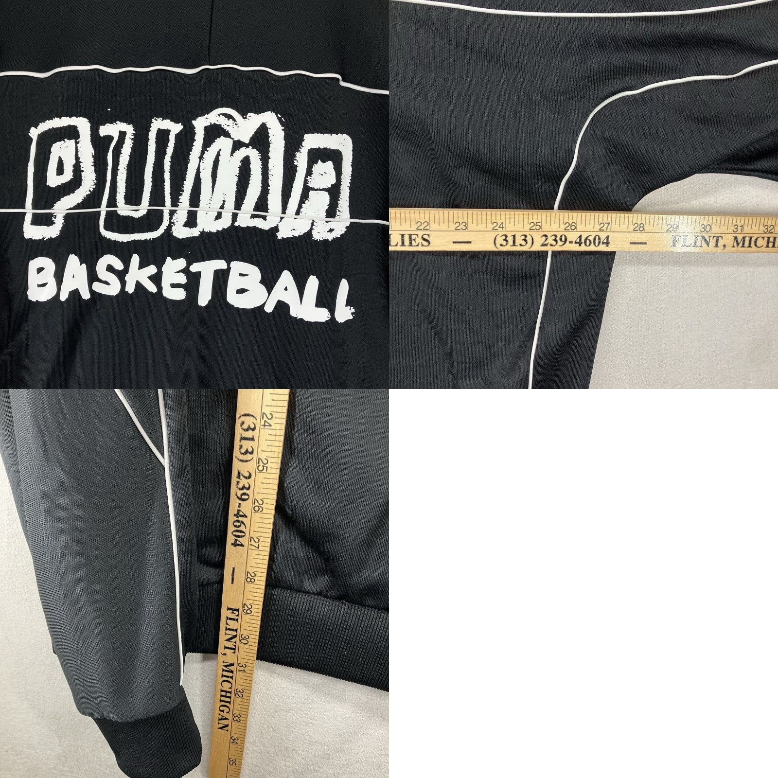 Puma PUMA DIDN'T FLINCH 73 JACKET Track Sweat Shirt Graphic Logo Men 2XL Black Full Zip Stand-Up Collar Long Sleeve Fleece Regular Fit Sportswear Size US XXL / EU 58 / 5 - 10 Thumbnail