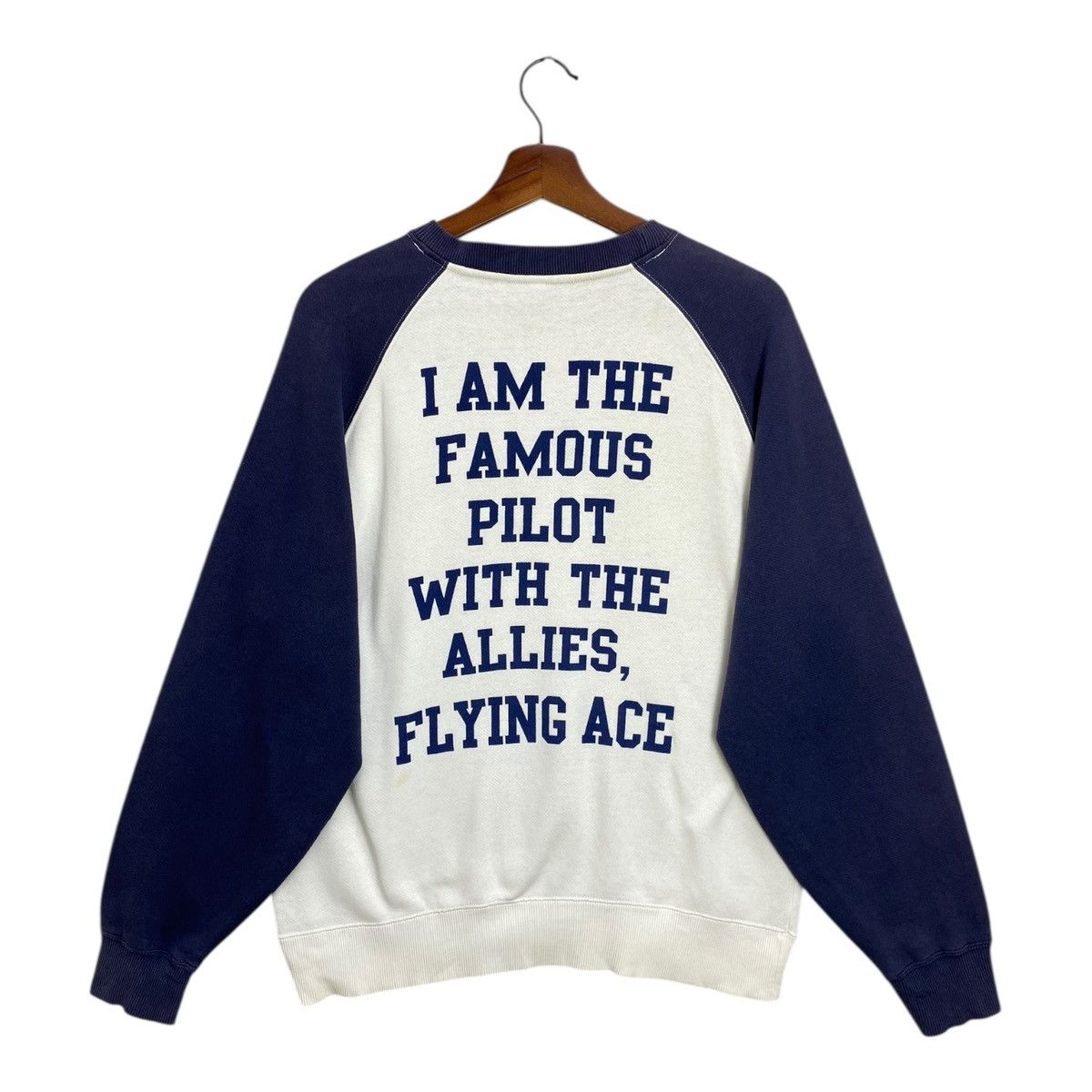 Peanuts Vintage Peanuts Snoopy Flying Ace Raglan Sweatshirt Size M Size US M / EU 48-50 / 2 - 5 Thumbnail