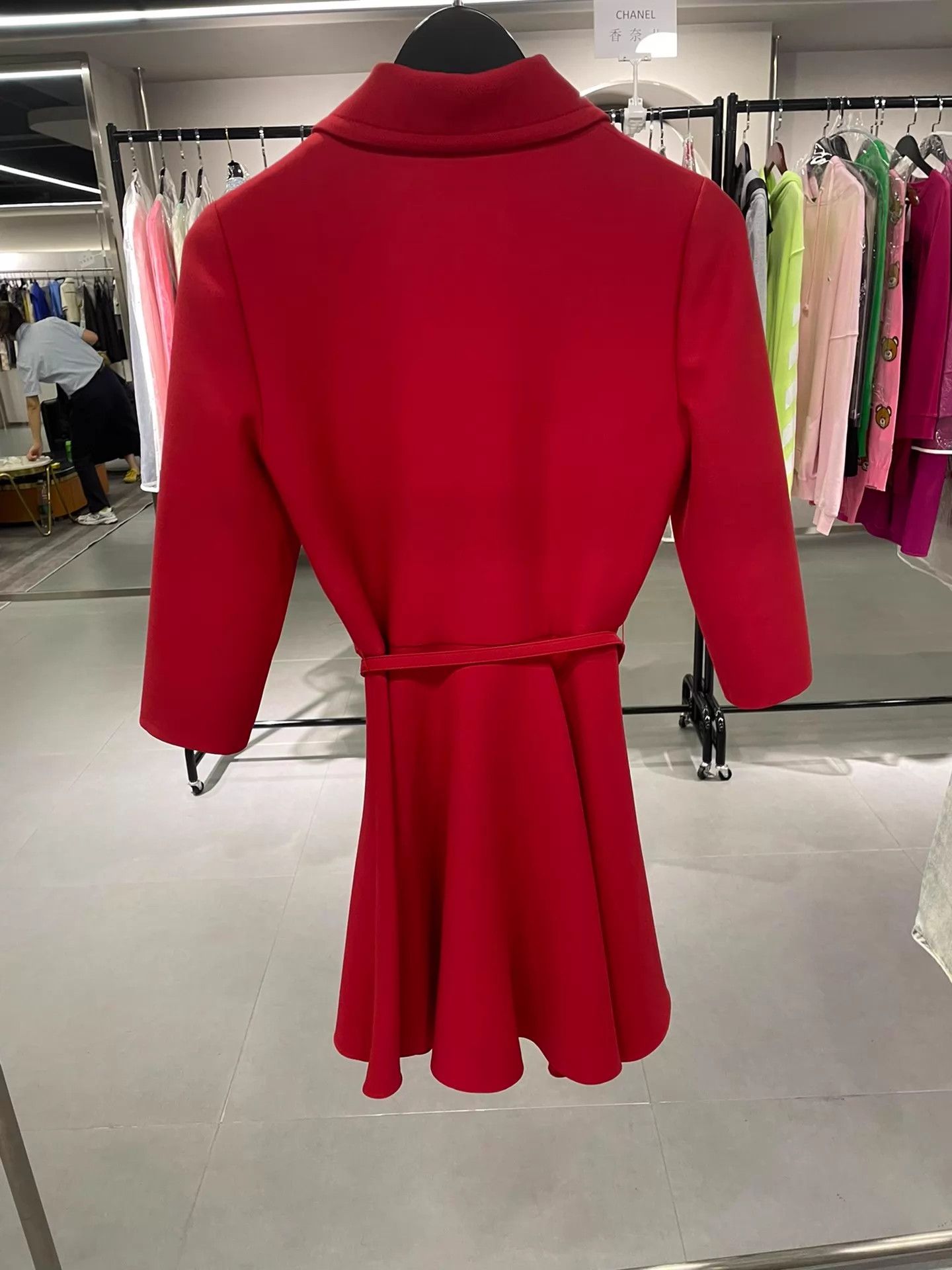 Christian Dior Monsieur Christian Dior Red Dress Tie-Waist 36 LN 3-Season Size XS / US 0-2 / IT 36-38 - 3 Thumbnail