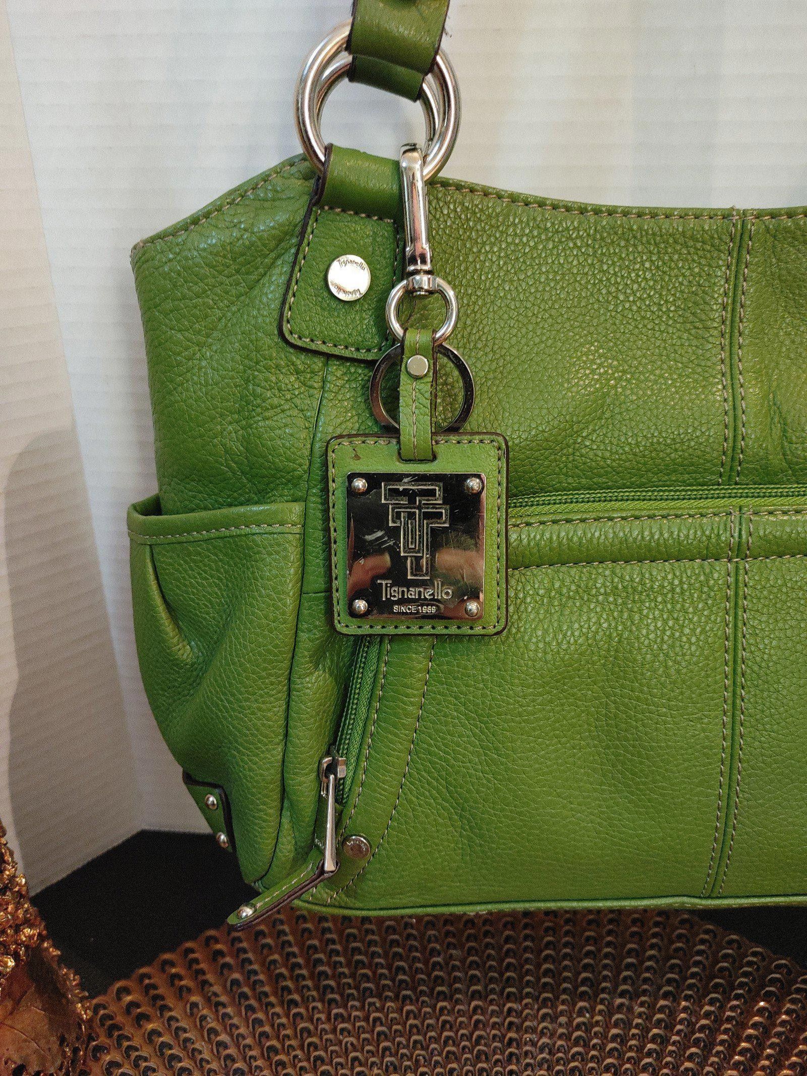 Designer Tignanello Lime Green Leather Shoulder Bag Size ONE SIZE - 8 Thumbnail
