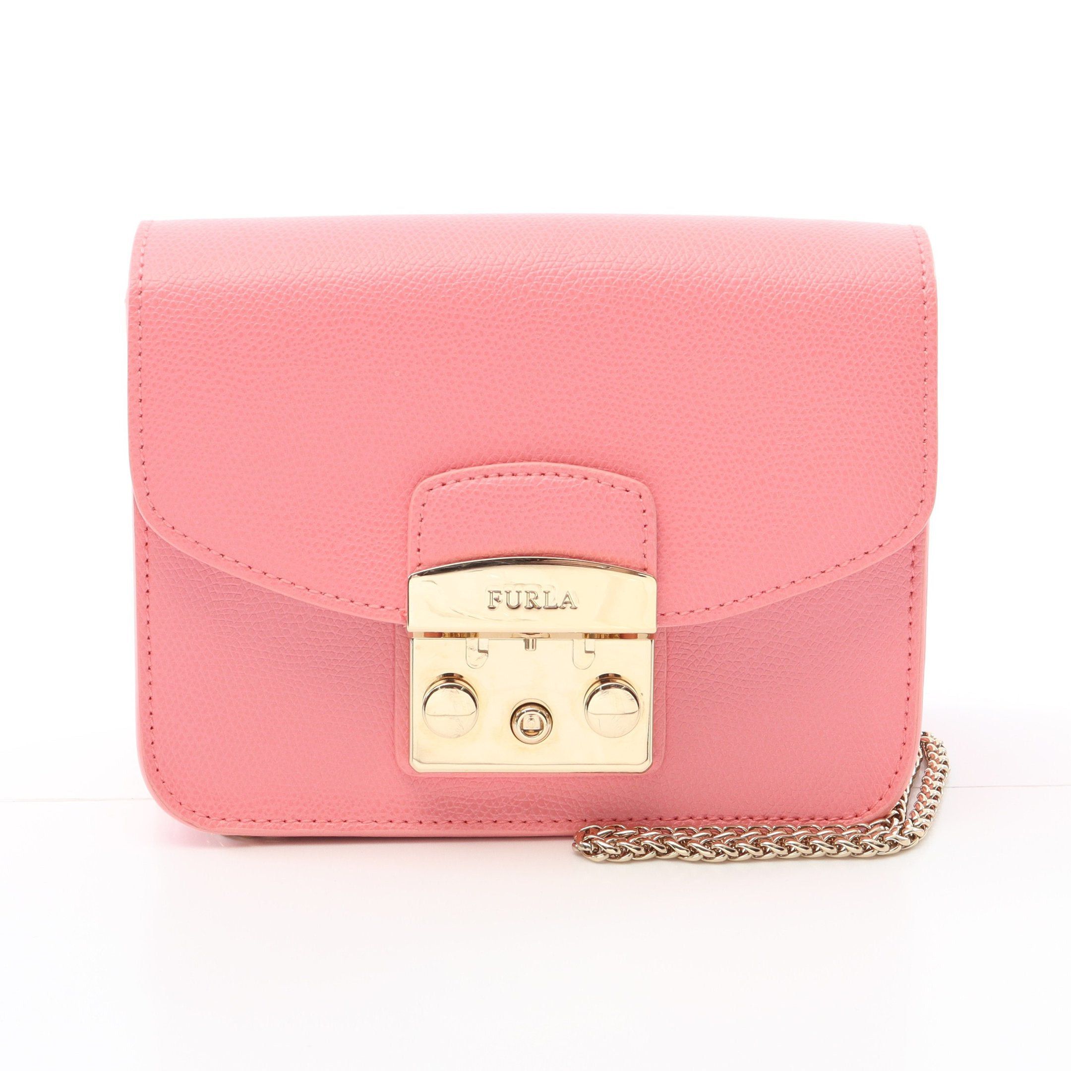 Furla Furla Metropolis Mini Chain Shoulder Bag Leather Pink Size ONE SIZE - 1 Thumbnail