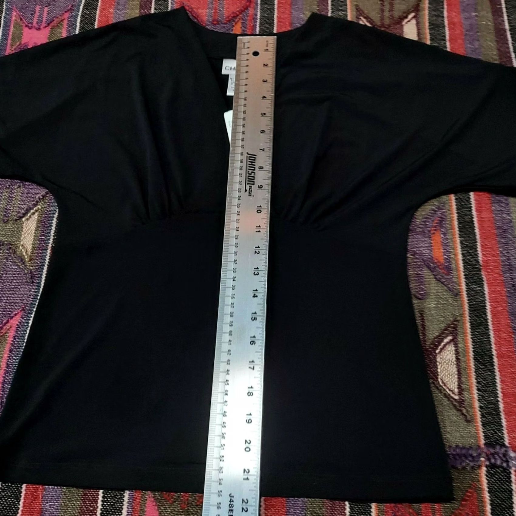 Vintage Chico's Blouse Wrap Front Short Sleeve Black Sz 0 USA Womens Silky Chic Shirt Pattern Solid V-Neck Pullover Casual Top Regular Fit Size XS / US 0-2 / IT 36-38 - 7 Thumbnail
