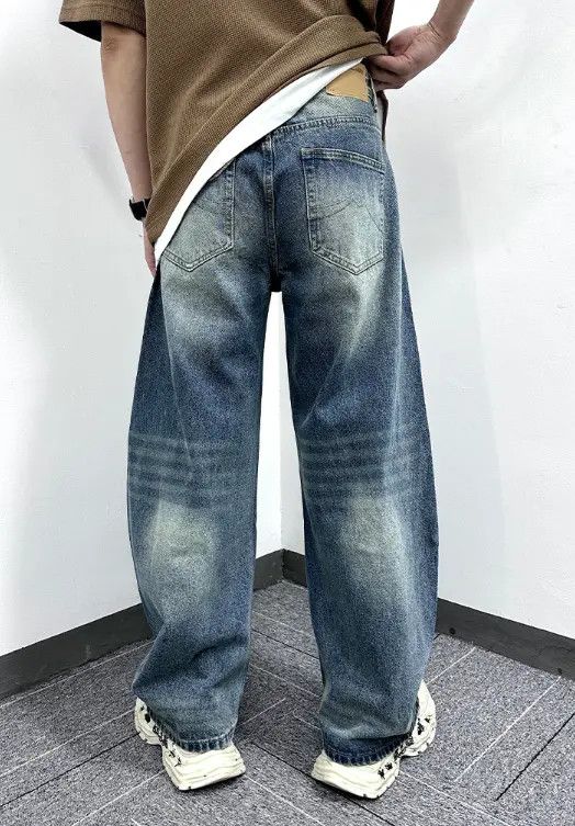 VIBE American retro lightning pattern washed scimitar jeans y2k Size US 32 / EU 48 - 4 Thumbnail
