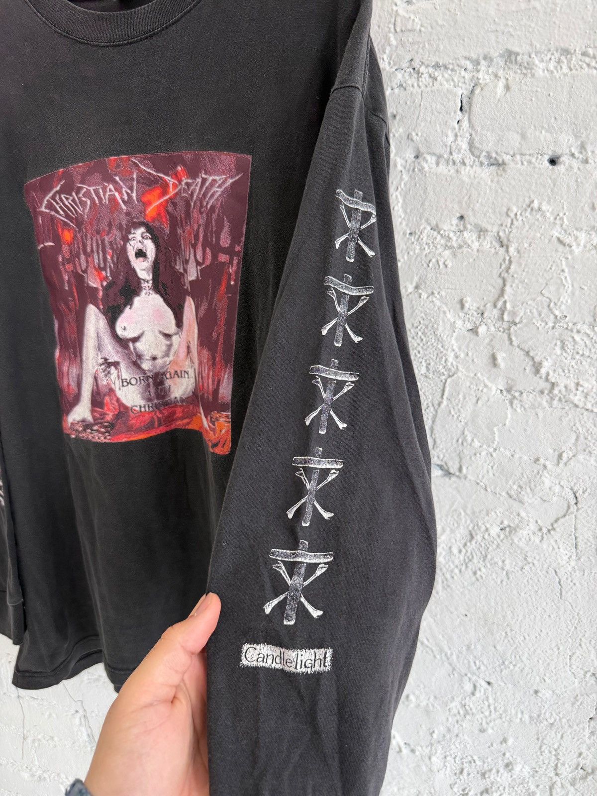 Vintage 2000 CHRISTIAN DEATH ‘BORN AGAIN ANTI CHRISTIAN’ L/S TEE Size US XL / EU 56 / 4 - 3 Thumbnail