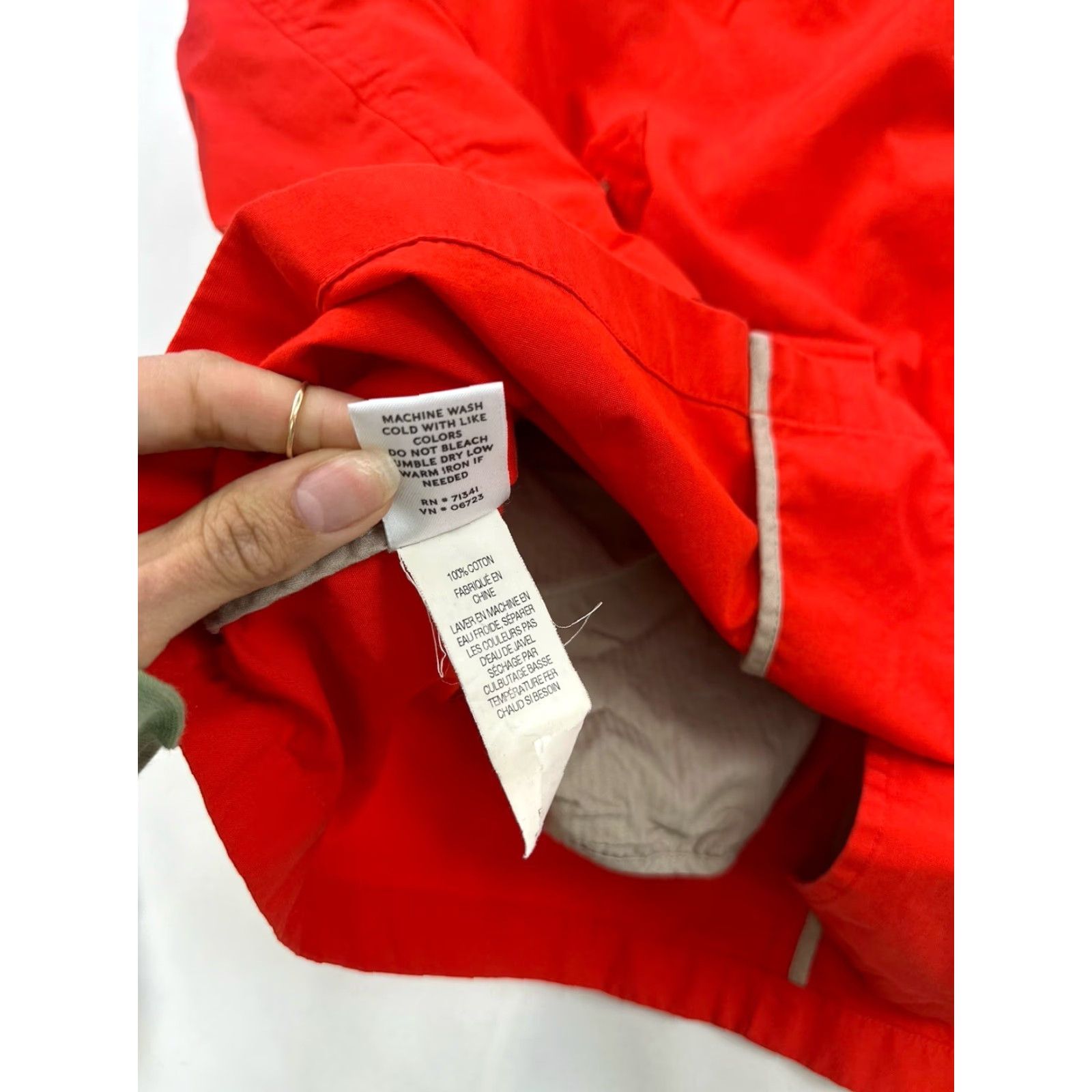 Vintage LL Bean Jacket Red Twill Lightweight Button Closure 100% Cotton Lining Business Classic City Preppy Womens Size L / US 10 / IT 46 - 4 Thumbnail