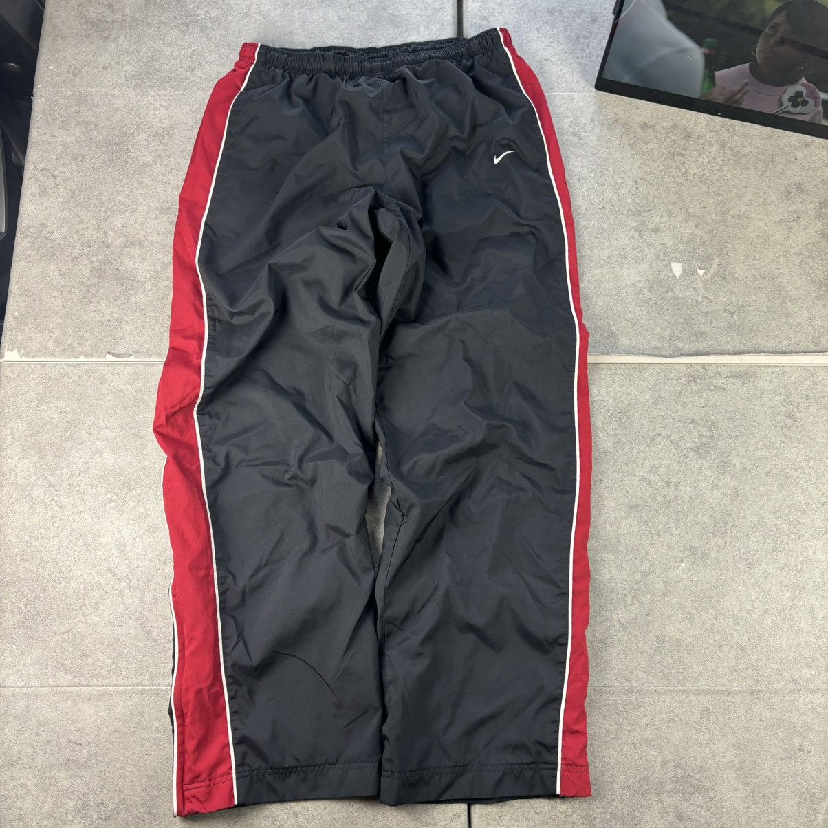 Vintage silver tag nike track pants Black with red stripe