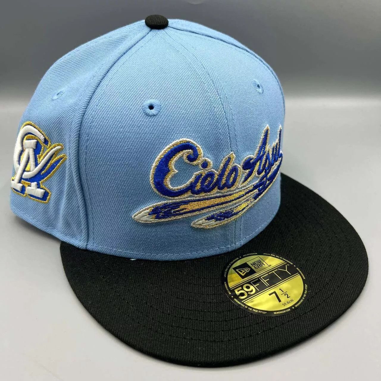 New Era Oklahoma City Dodgers Hat Men 7 1/2 Cielo Azul MiLB Fitted Size ONE SIZE - 1 Thumbnail