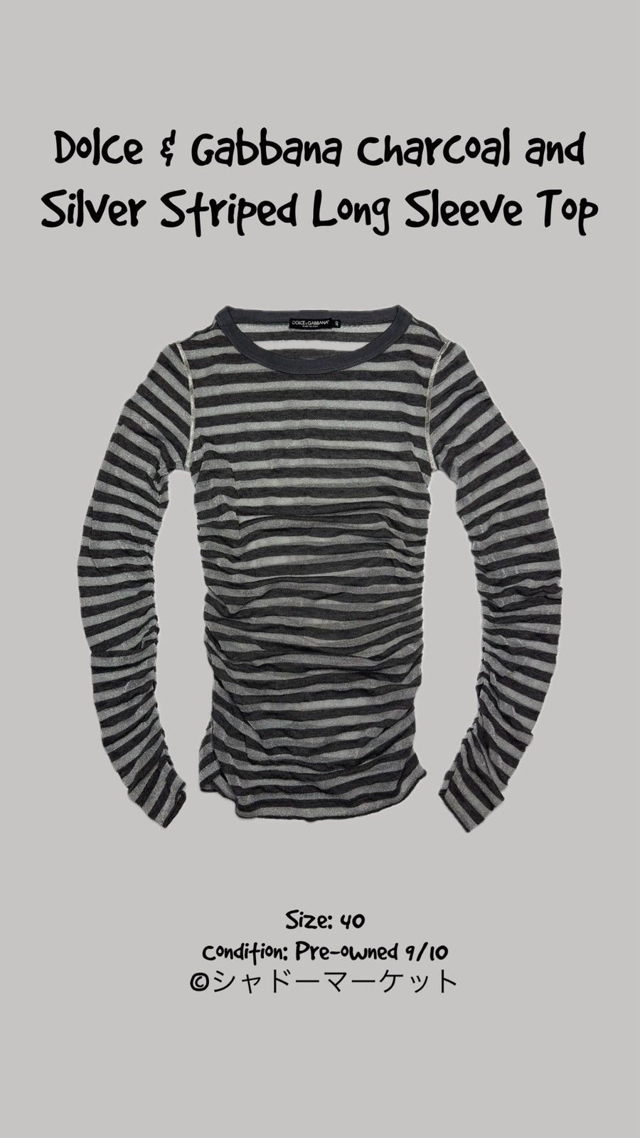Dolce & Gabbana Dolce & Gabbana Striped Distressed Long Sleeve Top – Size 40 Size S / US 4 / IT 40 - 1 Thumbnail