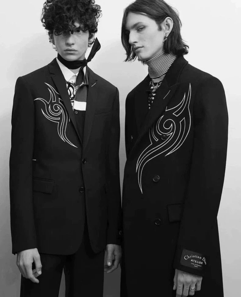Dior Dior 18fw catwalk style Naruto totem embroidery wool coat 2 Size US S / EU 44-46 / 1 - 8 Thumbnail