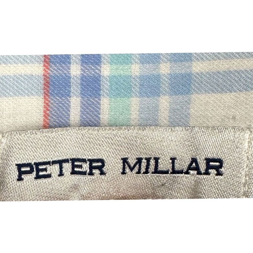 Peter Millar Peter Millar Shirt Mens Medium Blue White Plaid Button Up Long Sleeve Pocket EUC Size US M / EU 48-50 / 2 - 5 Thumbnail