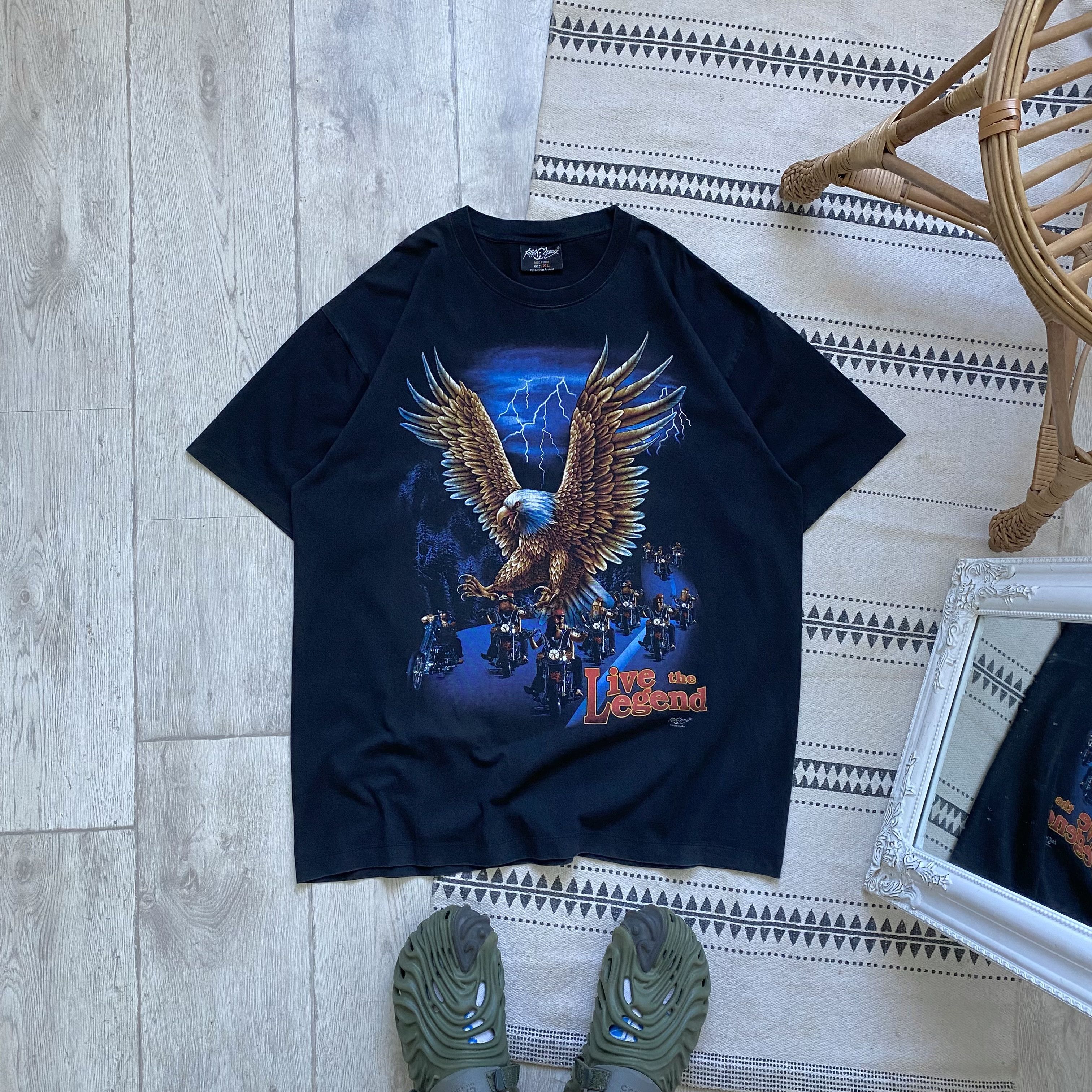 Harley Davidson 🦅 Vintage USA Eagle biker Tee Harley Davidson Live legends Size US XL / EU 56 / 4 - 1 Thumbnail