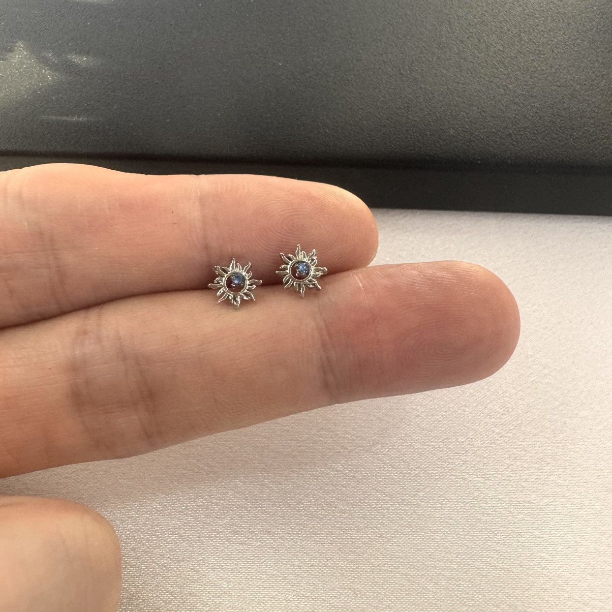 Designer Small Sun Stud Earrings for Men Women Unisex Style Size ONE SIZE - 6 Thumbnail