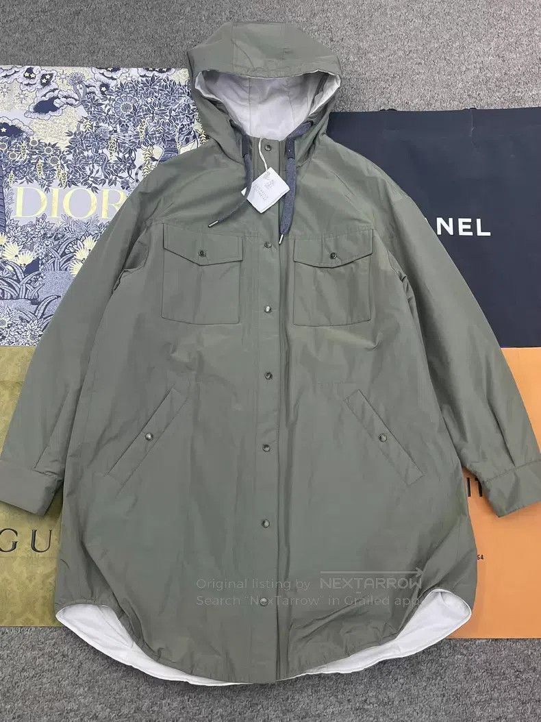 Brunello Cucinelli Brunello Cucinelli Military Green Cotton Jacket Size XS / US 0-2 / IT 36-38 - 1 Thumbnail