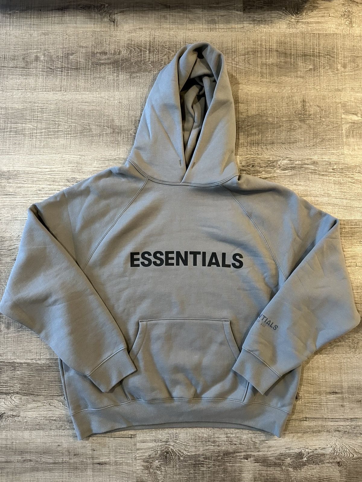 Fear of god essentials pullover hoodie applique logo cemen sales