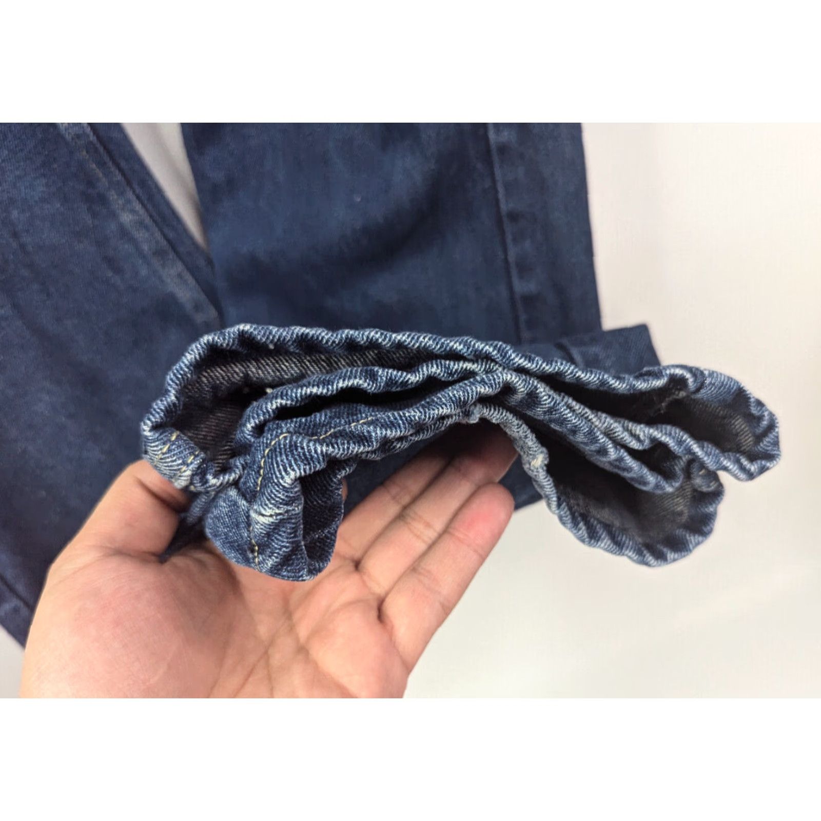 Denime Western Welder Men's Jeans Denim Straight Dark Wash 38x34 Regular Size 36x36 Inseam 34 Color Blue Size US 38 / EU 54 - 4 Thumbnail