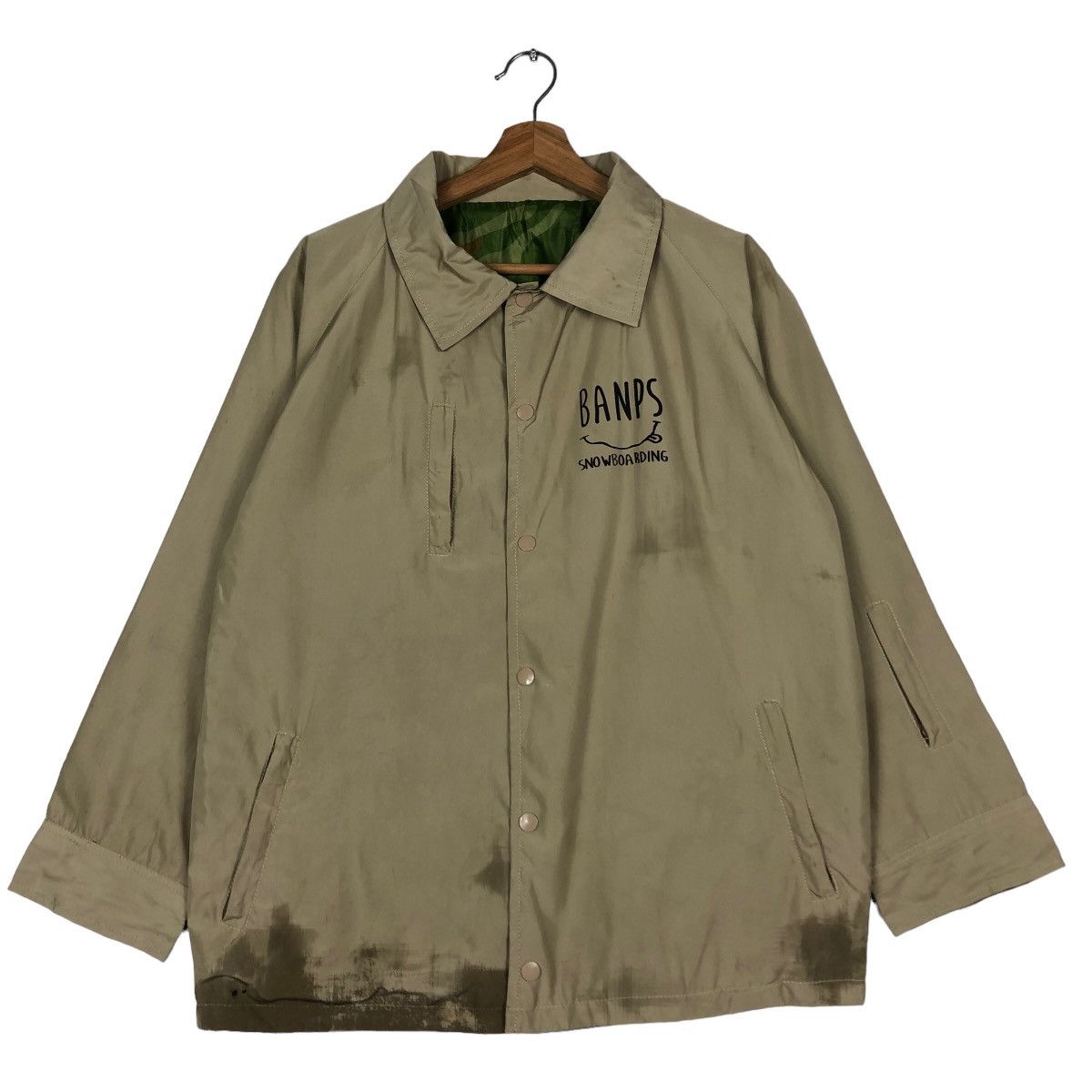 Japanese Brand 🔥Very Worn Bomber Jacket Banps Snowboarding Big Logo Size US M / EU 48-50 / 2 - 1 Thumbnail