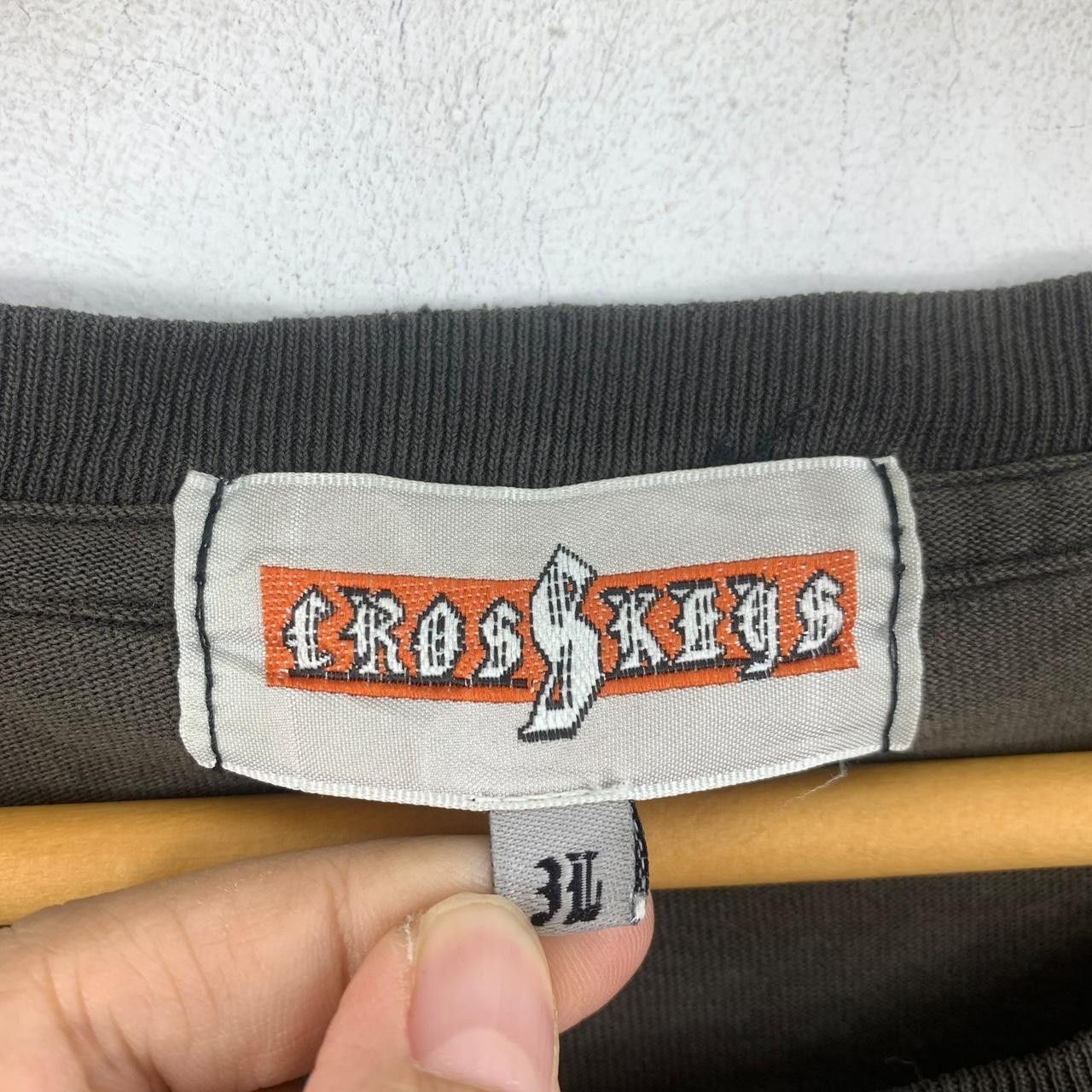 Vintage Vintage CROSSKEYS USA TATTOO Logo Gothic Tee Shirt Top Size 3XL / US 20-22 - 3 Thumbnail