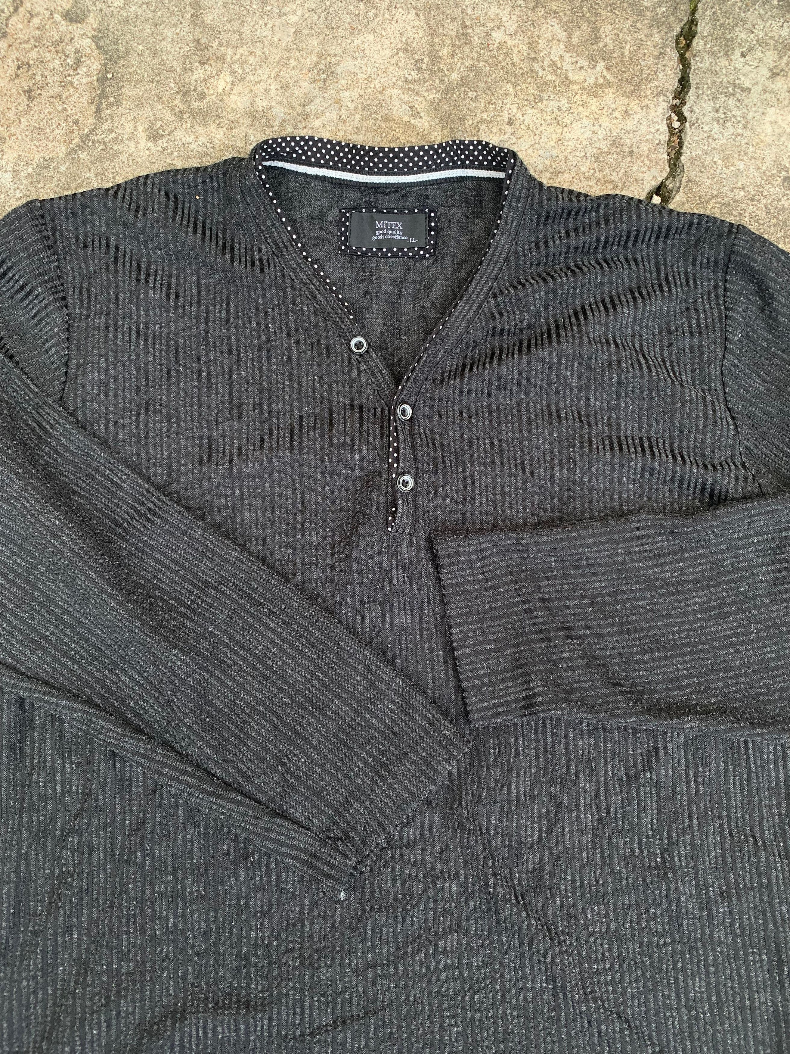 If Six Was Nine × Japanese Brand × Vintage Vtg 00s Mitex Stripped Double Layered Longsleeve T shirt Size US L / EU 52-54 / 3 - 7 Thumbnail