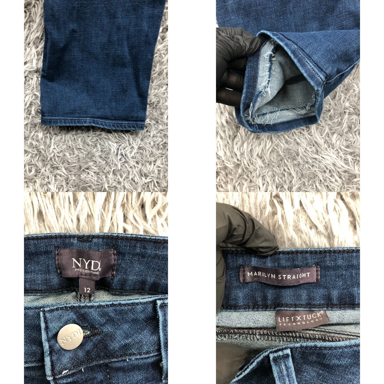 NYDJ NYDJ Jeans NYDJ Marilyn Straight Size 12 Womens Medium Wash Blue 5-Pocket Denim Regular Rise Mid Wear Size 34" / US 12 / IT 48 - 8 Thumbnail