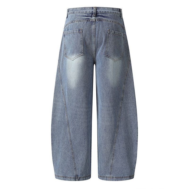 Jean American men's patchwork straight loose curved jeans Size US 32 / EU 48 - 2 Thumbnail