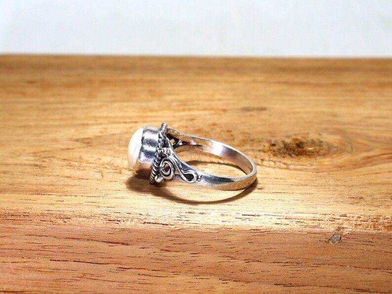 Handmade Pearl Ring, Sterling Silver Promise Ring, Handmade Jewelry Size ONE SIZE - 5 Thumbnail