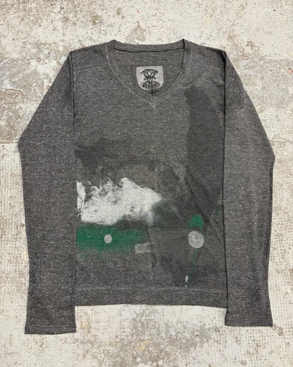 Marithe + Francois Girbaud × Vintage 2000s Marithé + François Girbaud Grey Contemporary V Neck Longsleeves Size US XS / EU 42 / 0 - 1 Thumbnail