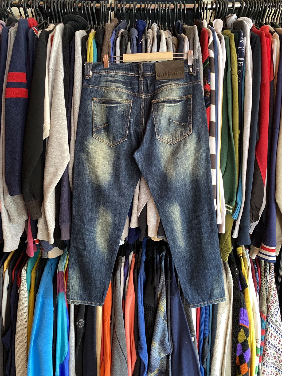 John Galliano VINTAGE GALLIANO AVANT GARDE DENIM JEANS Size US 29 - 5 Thumbnail