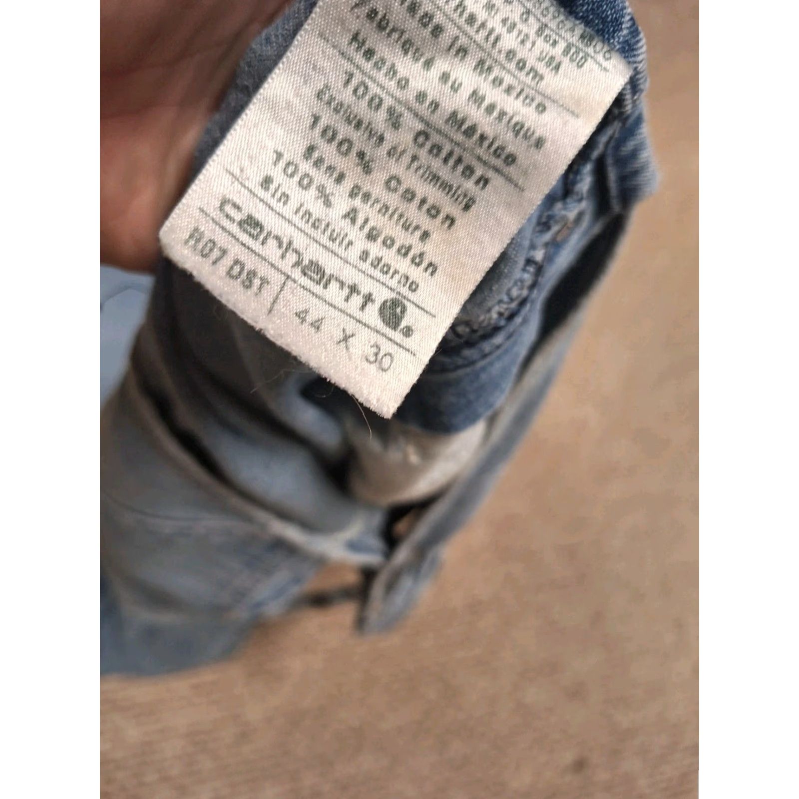 Carhartt Carhartt Bib Overalls Mens 44 Denim Blue Distressed Grunge Cotton Denim Jeans 44X30 Bib Overalls Mens Size US 44 / EU 60 - 2 Thumbnail