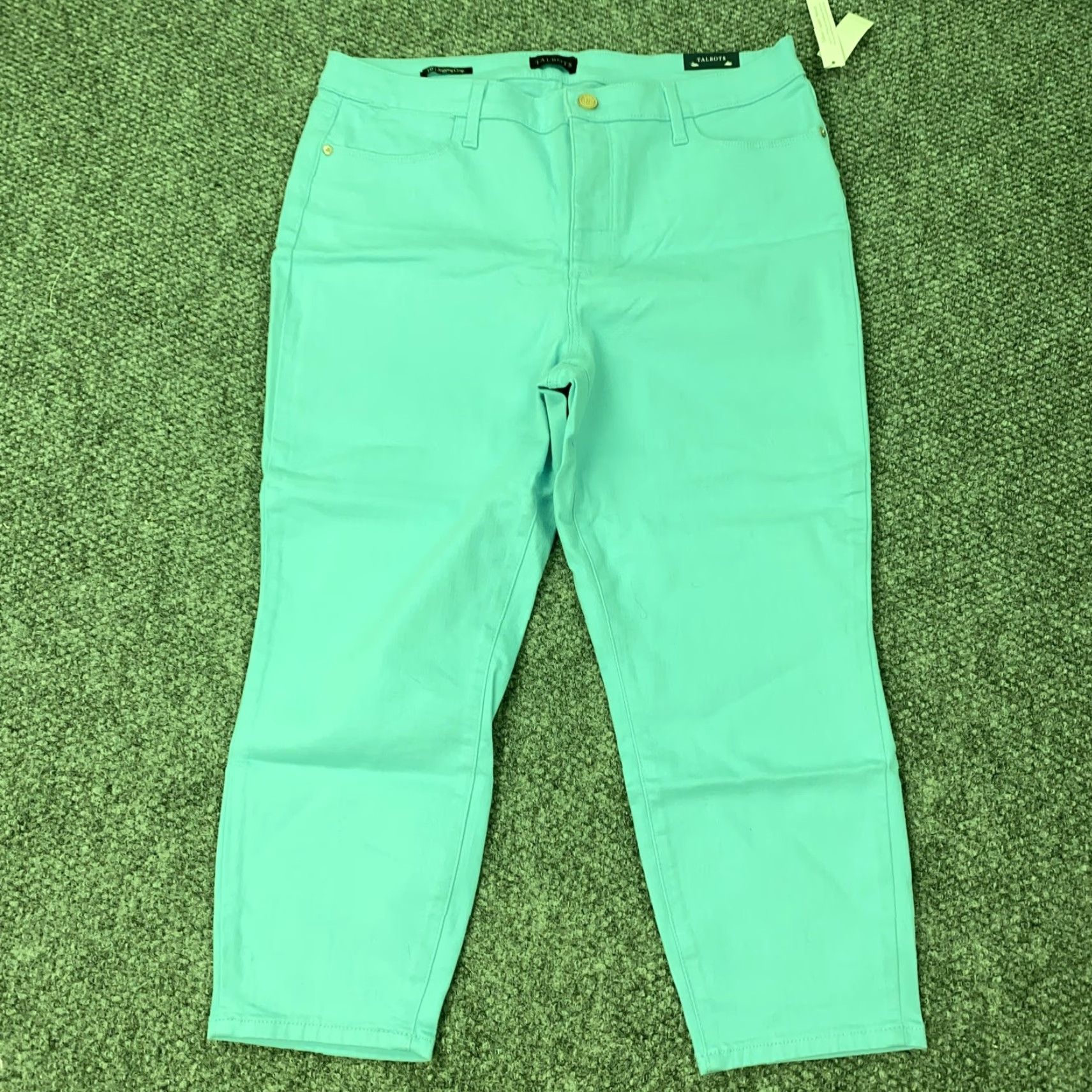 Talbots Talbots Jegging Crop Jeans Womens 14P High Waist Green Slimming Stretch Size 36" / US 14 / IT 50 - 2 Thumbnail
