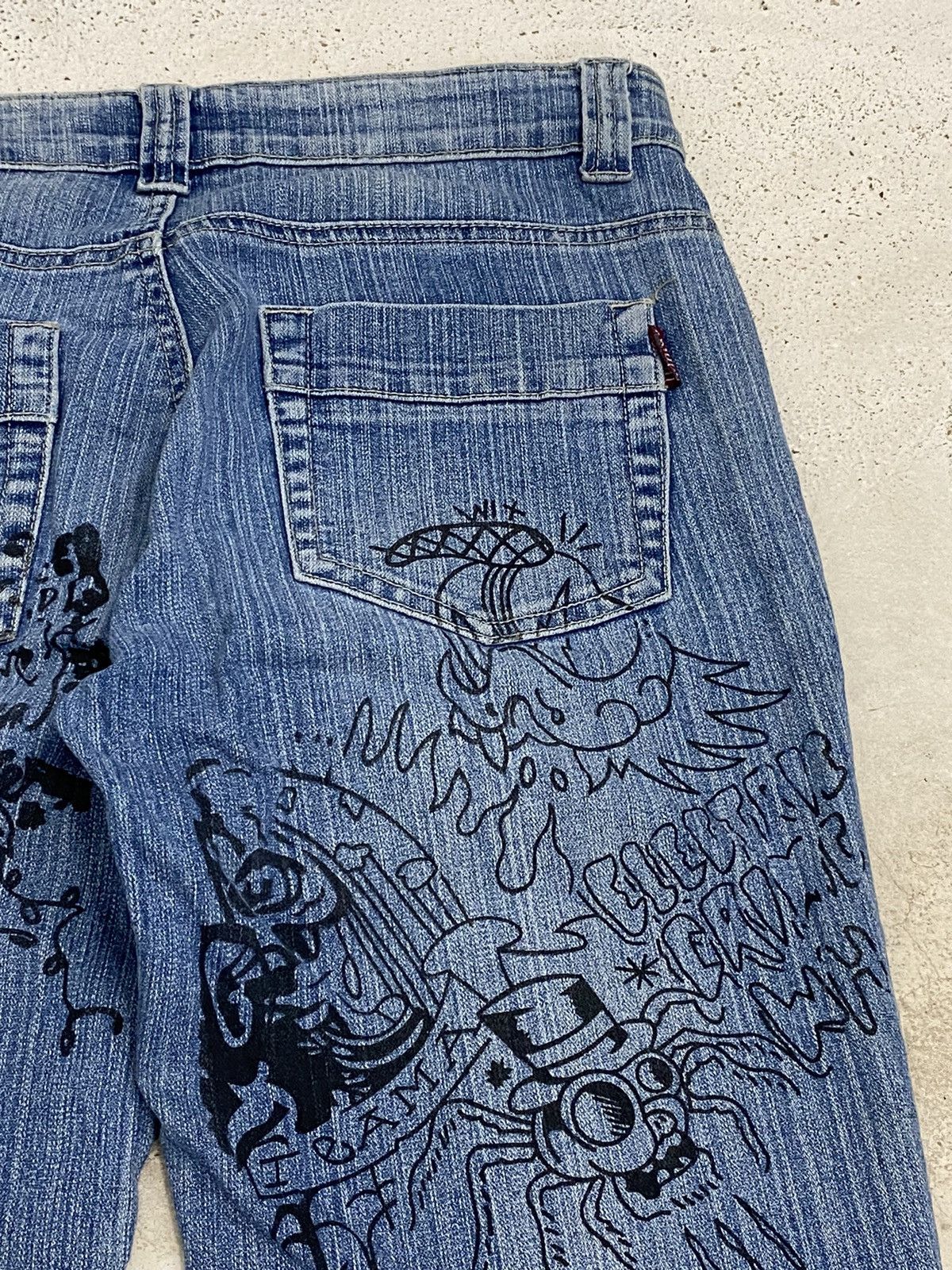 If Six Was Nine Flare Jean Xin Taii Classic Wear Art Black Tattoo Graphics Size US 29 - 11 Thumbnail