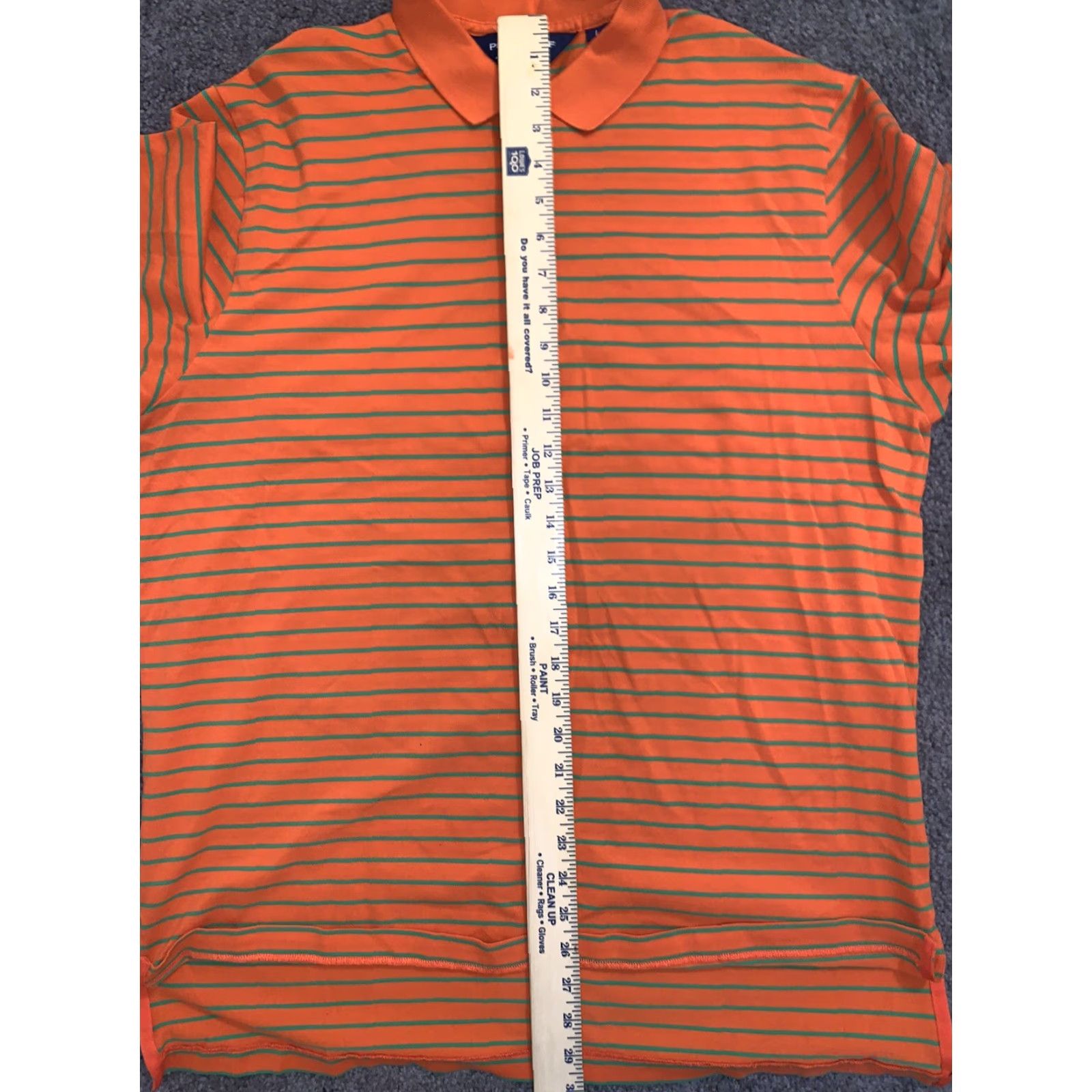 Ralph Lauren Polo Golf Ralph Lauren Polo Orange Striped Short Sleeve Cotton L Mens Shirt - Regular Fit, Embroidered Logo, Collared, 100% Pima Cotton Size US L / EU 52-54 / 3 - 5 Thumbnail