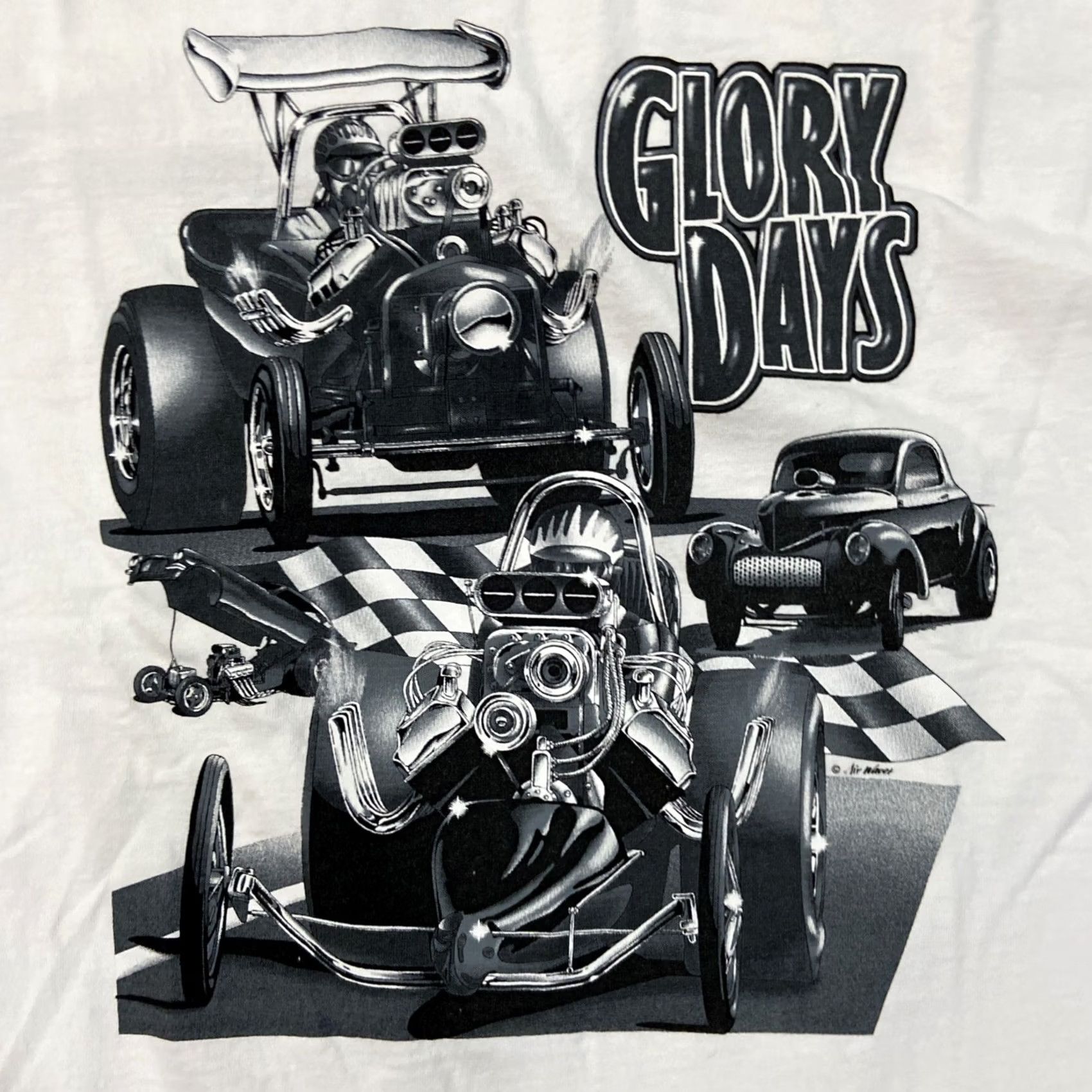 Anvil VINTAGE Glory Days Drag Racing Car Tee White T-Shirt Short Sleeve XL Men Graphic Print Tee Cars Jeans? Size US XL / EU 56 / 4 - 6 Thumbnail