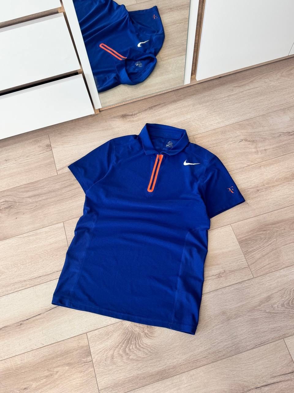 Nike Roger Federer RF Tennis Polo Shirt S Navy Blue