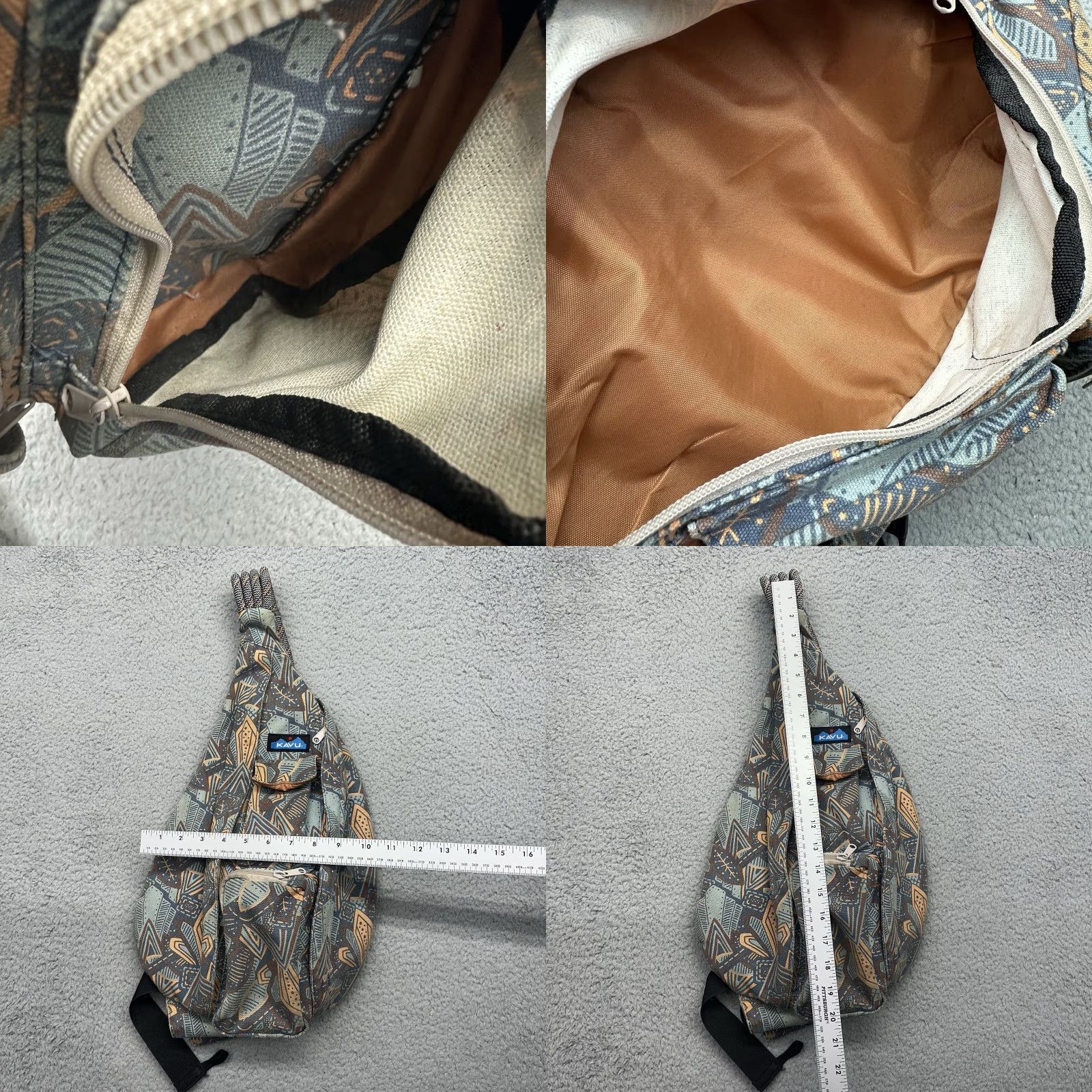 KAVU Leaf Print Backpack - Black and Tan KAVU Paxton Patterned Shoulder Bag main image 3