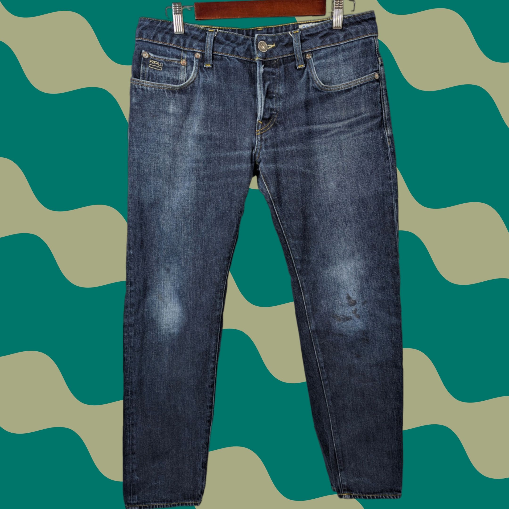 G-Star G-Star 3301 Jeans Main Selling Point City Mens 32 Dark Wash Denim Button Fly Vintage: No Stained Knees Size US 32 / EU 48 - 1 Thumbnail