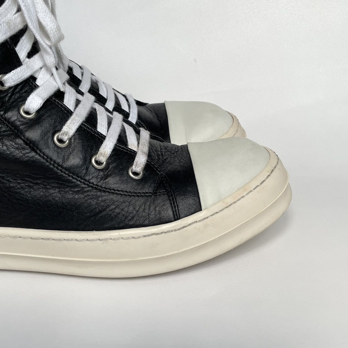 Rick Owens S/S 12 Black/Milk Leather Ramones Sneakers Size US 8 / EU 41 - 5 Thumbnail