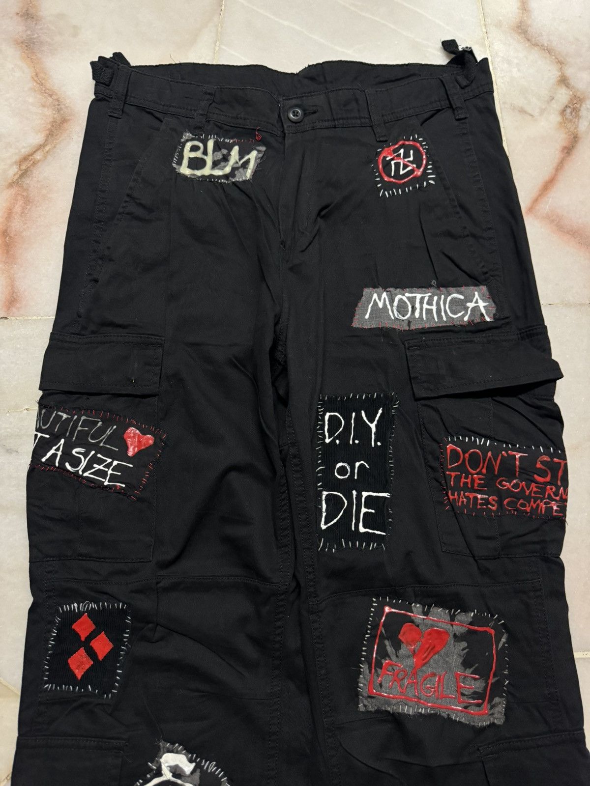 20471120 💥RARE💥NO BOUNDARIES PUNK POEM BONDAGE PARACHUTE CARGO TRAVIS Size US 33 - 2 Thumbnail