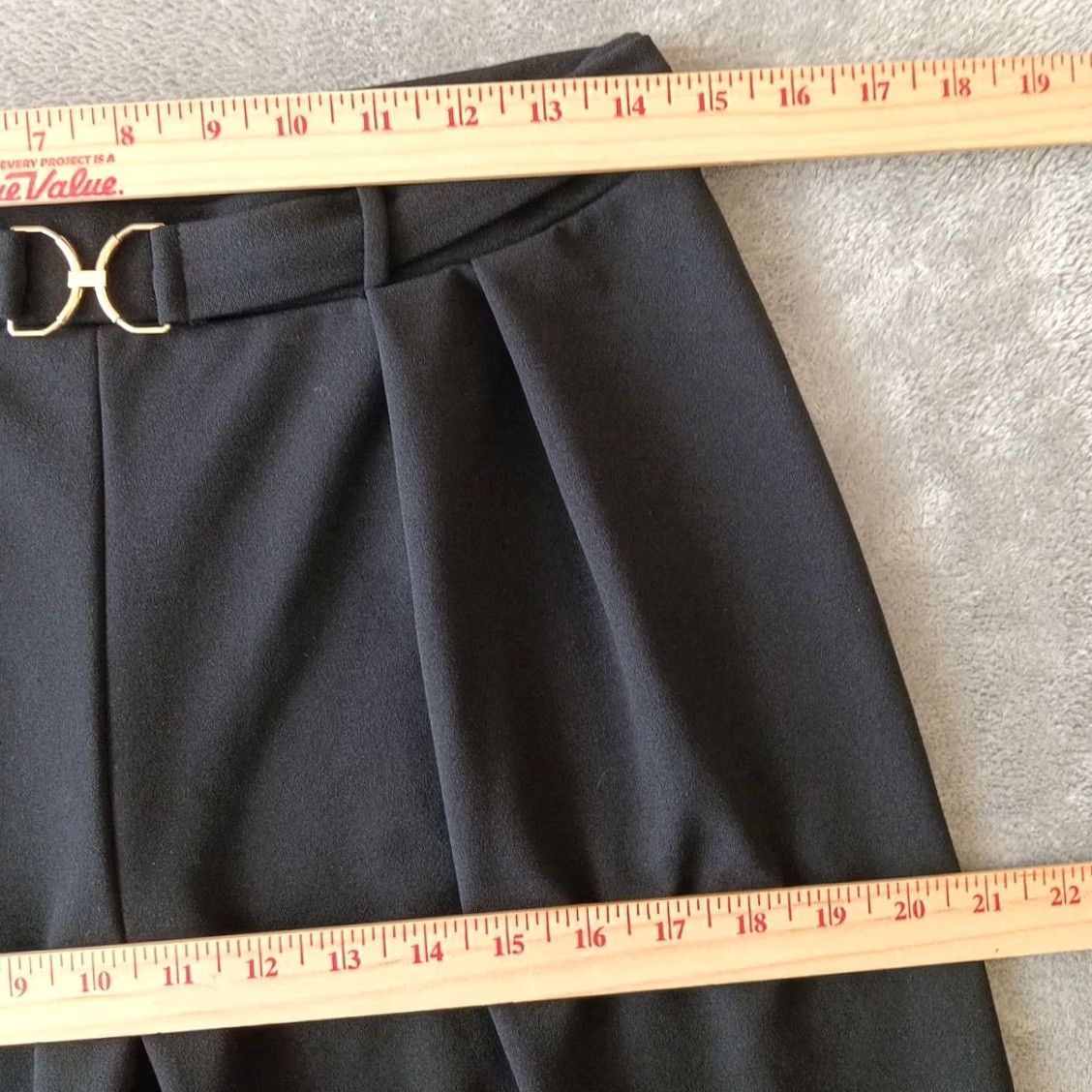 H&M H&M Dress Pants Womens Medium Black Wide Leg Pull On Pleated Buckle Accent 28x29 Size 32" / US 10 / IT 46 - 3 Thumbnail