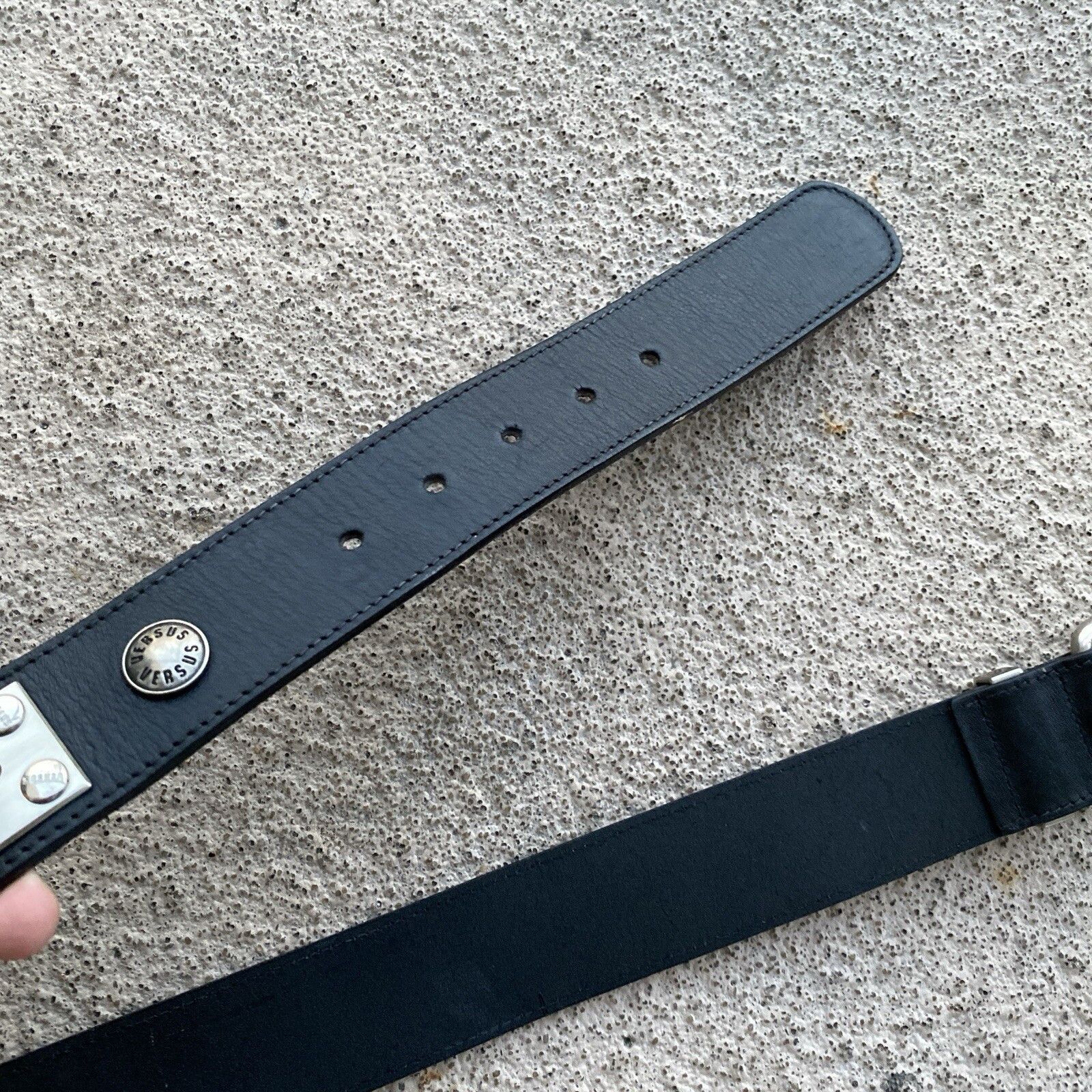 Versus Versace Versus Gianni Versace Leather Belt Big Buckle Medusa Size 30 - 4 Thumbnail