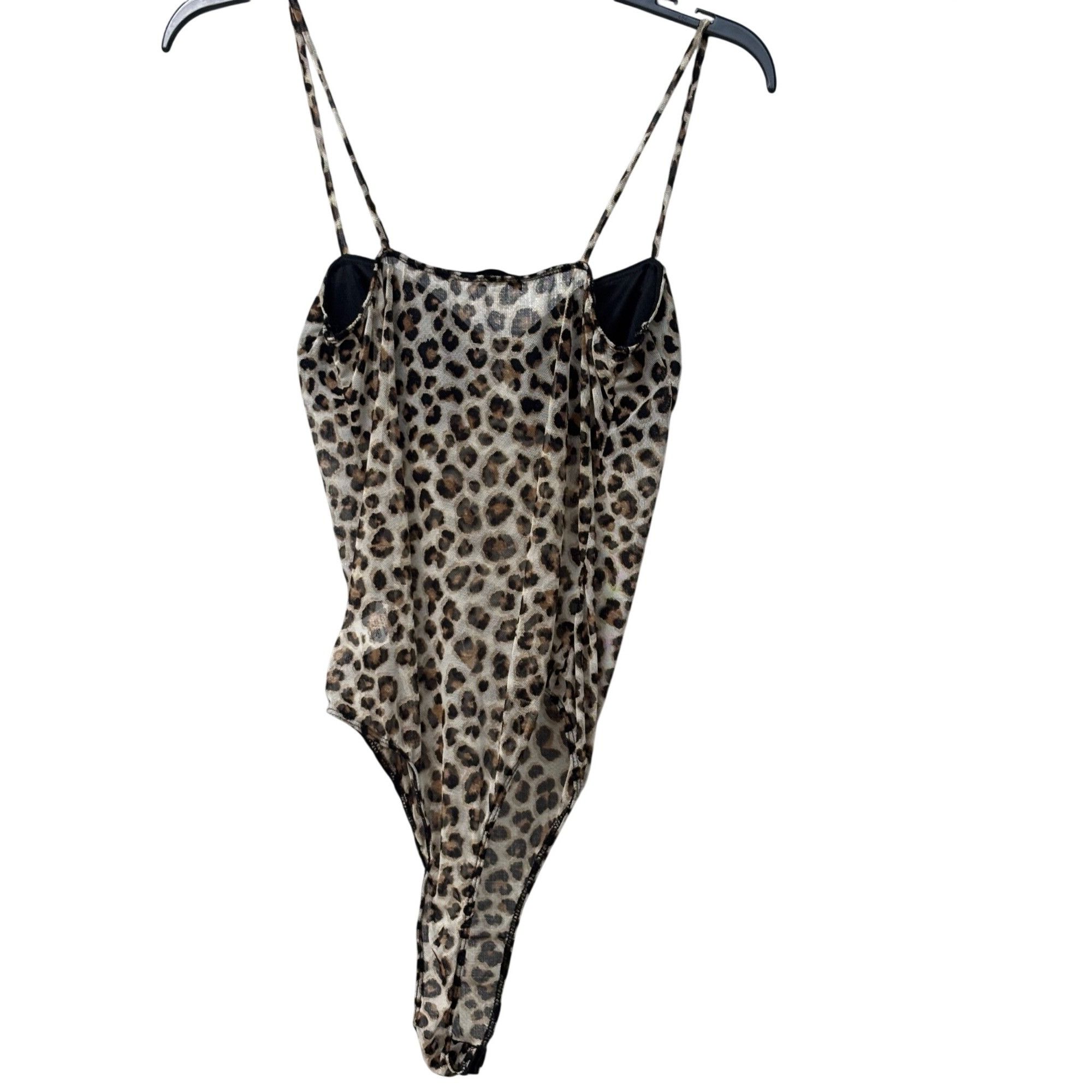 Other 21 Saints Leopard Print Sheer Mesh Bodysuit, Brown, Sz. L Size L / US 10 / IT 46 - 8 Thumbnail
