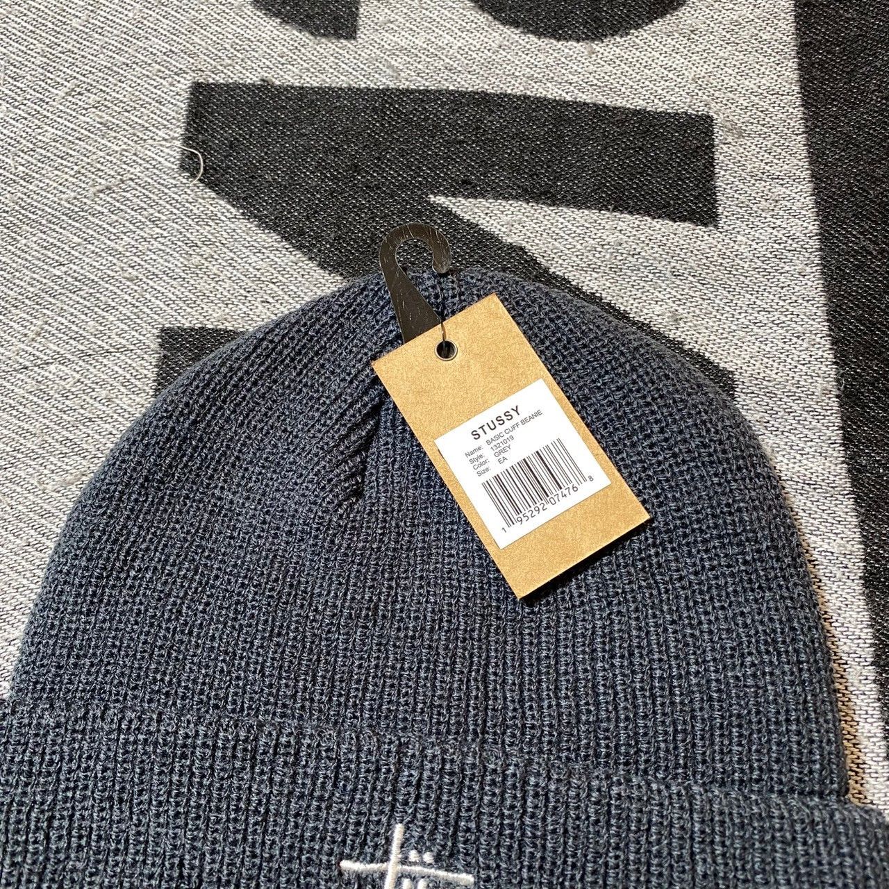 Stussy STUSSY BASIC LOGO BEANIE HAT GREY Size ONE SIZE - 2 Thumbnail