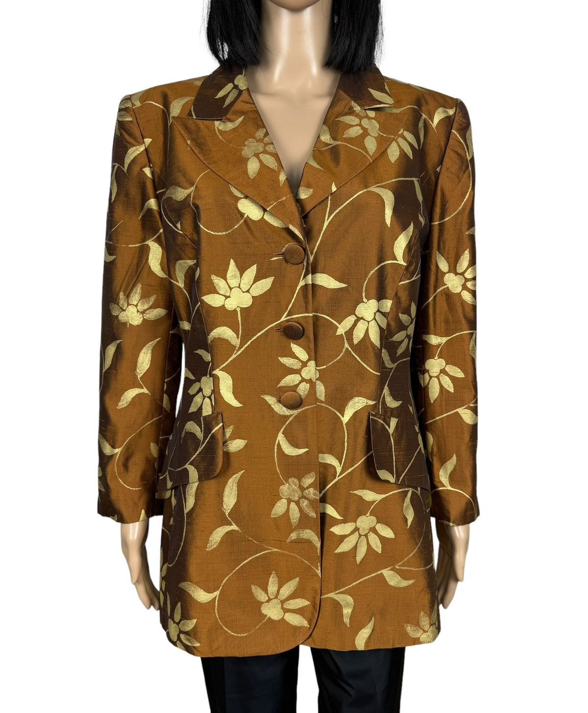 Escada × Vintage Escada Margaretha Ley Silk Blazer Floral Printed size 42 Size M / US 6-8 / IT 42-44 - 3 Thumbnail