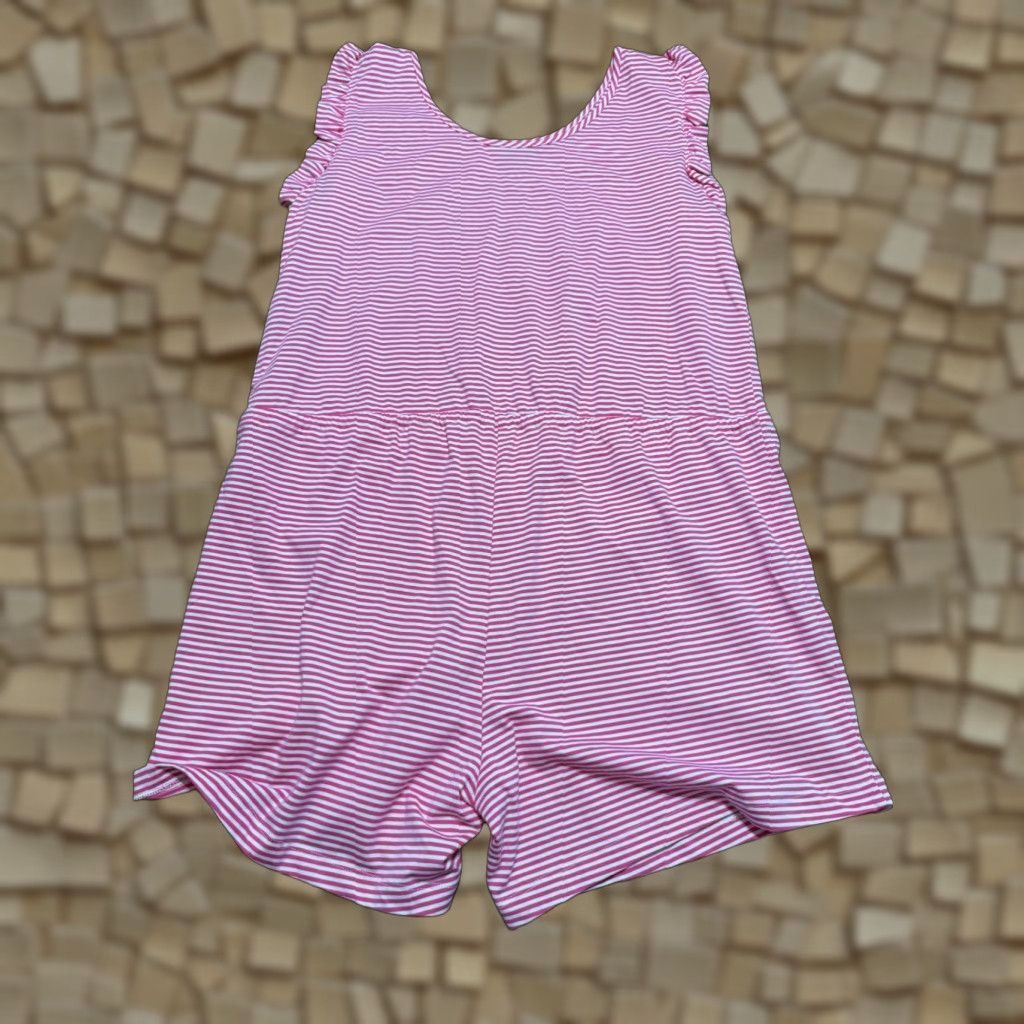 Paige Paige Charlie Romper Women’s Large Pink White Striped Sleeveless Casual One-Piece Size 36" / US 14 / IT 50 - 1 Thumbnail